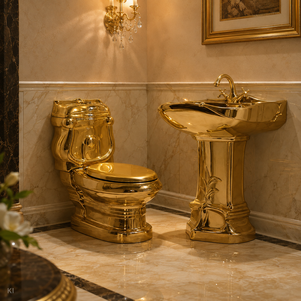 Exklusive Toilette Gold Barock