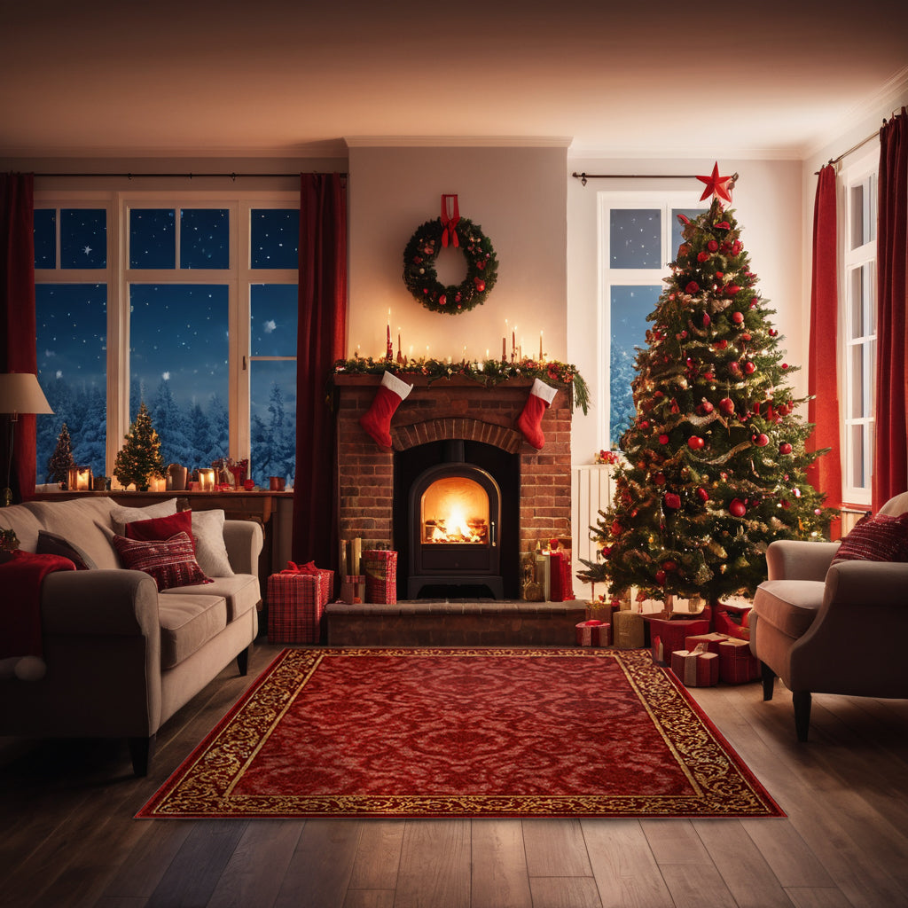 Luxus Teppich Farashe Wohnzimmer in rot - 3D Seiden-Optik - 100% Viskose - handgeknüpft