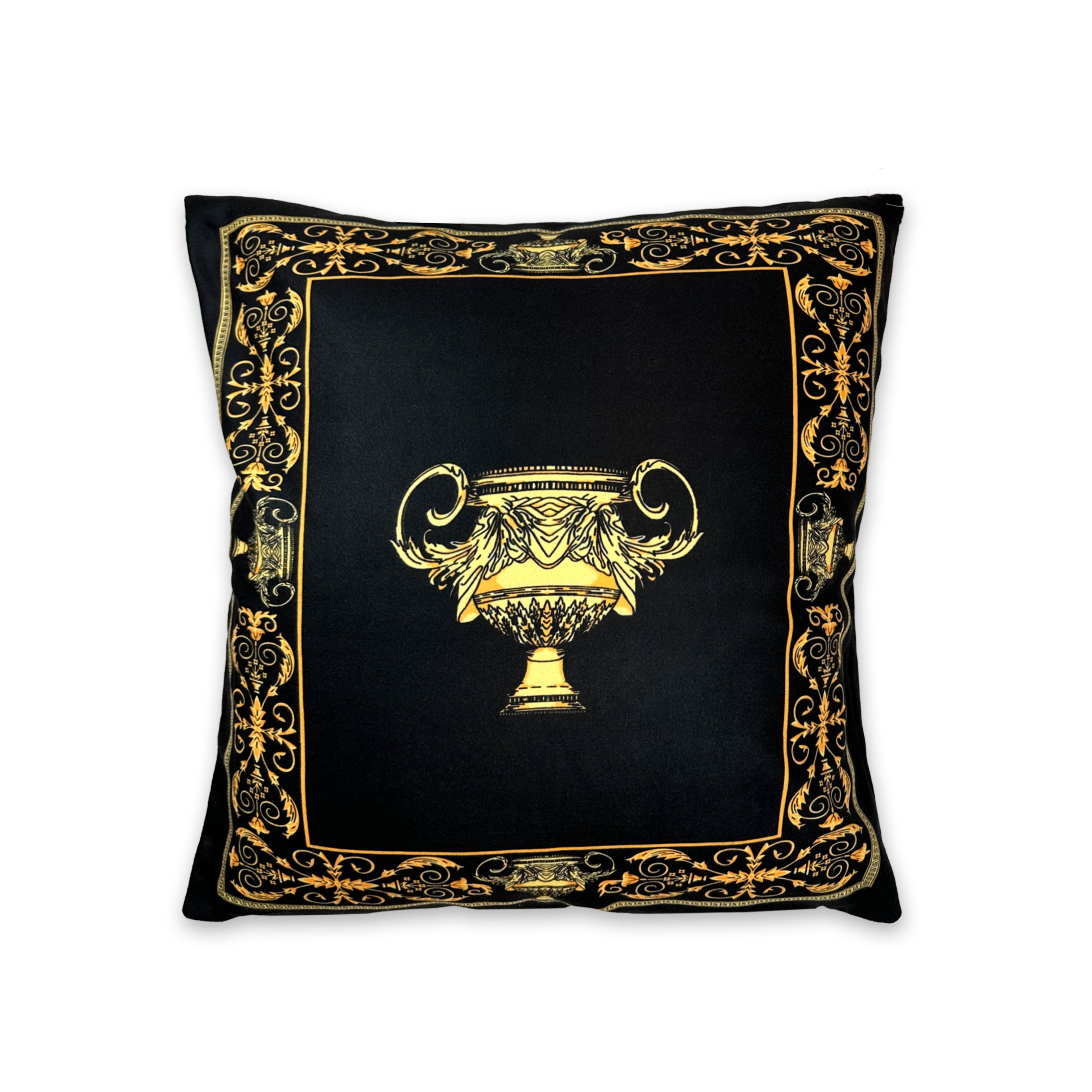 Cushion Amphora black gold without fringes - soft with pillowcase