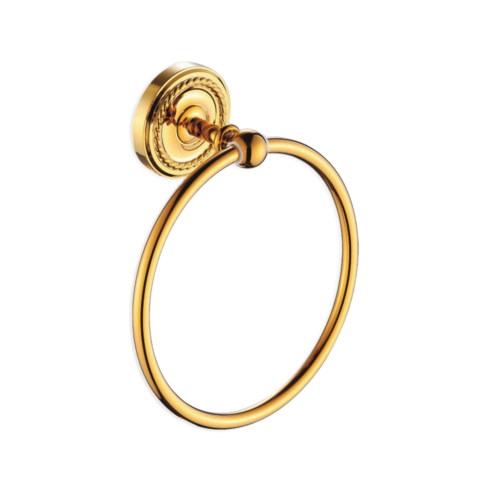 Luxury towel holder made of polished brass in gold look Verona - stylish and rust-free