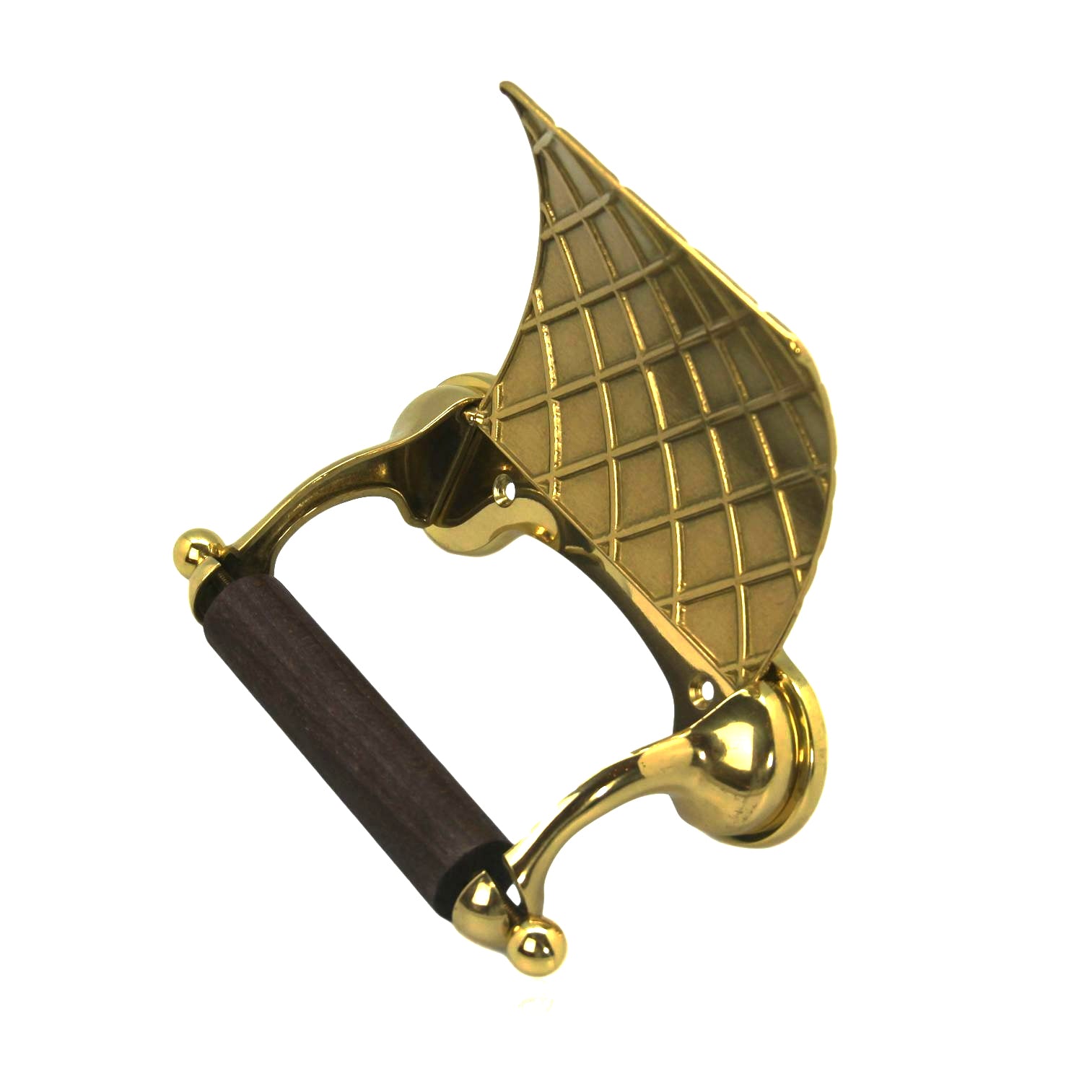Exclusive toilet paper holder made of real brass with lid - gold polished and rustproof