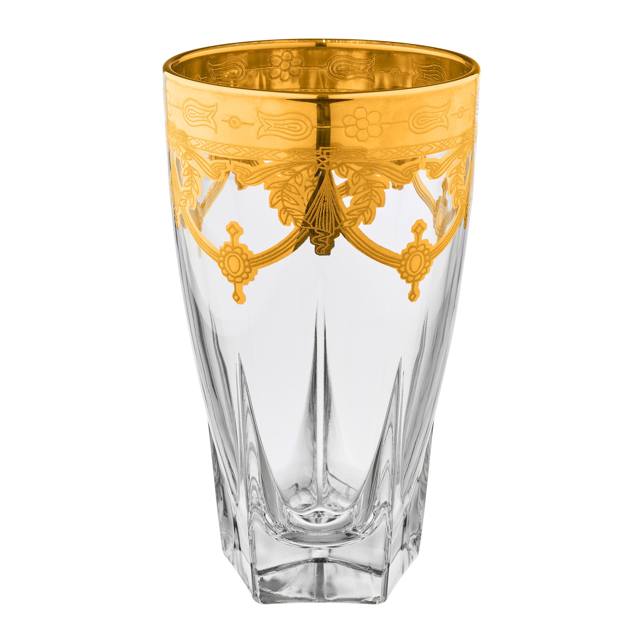 Murano long drink glasses floral