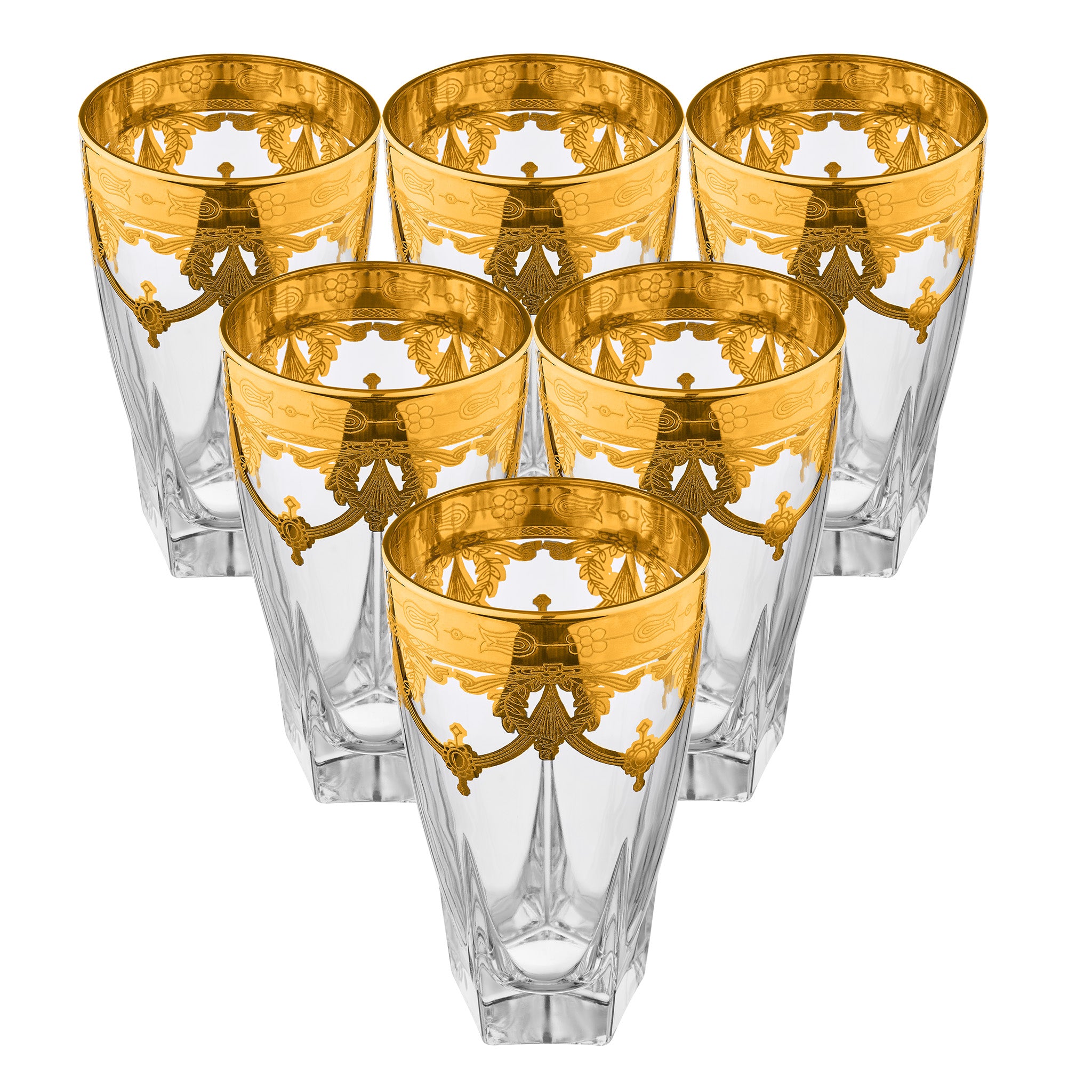 Murano long drink glasses floral