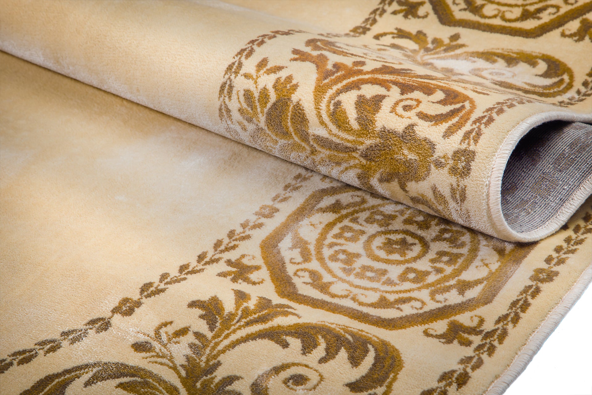 Teppich Oval Barock Beige