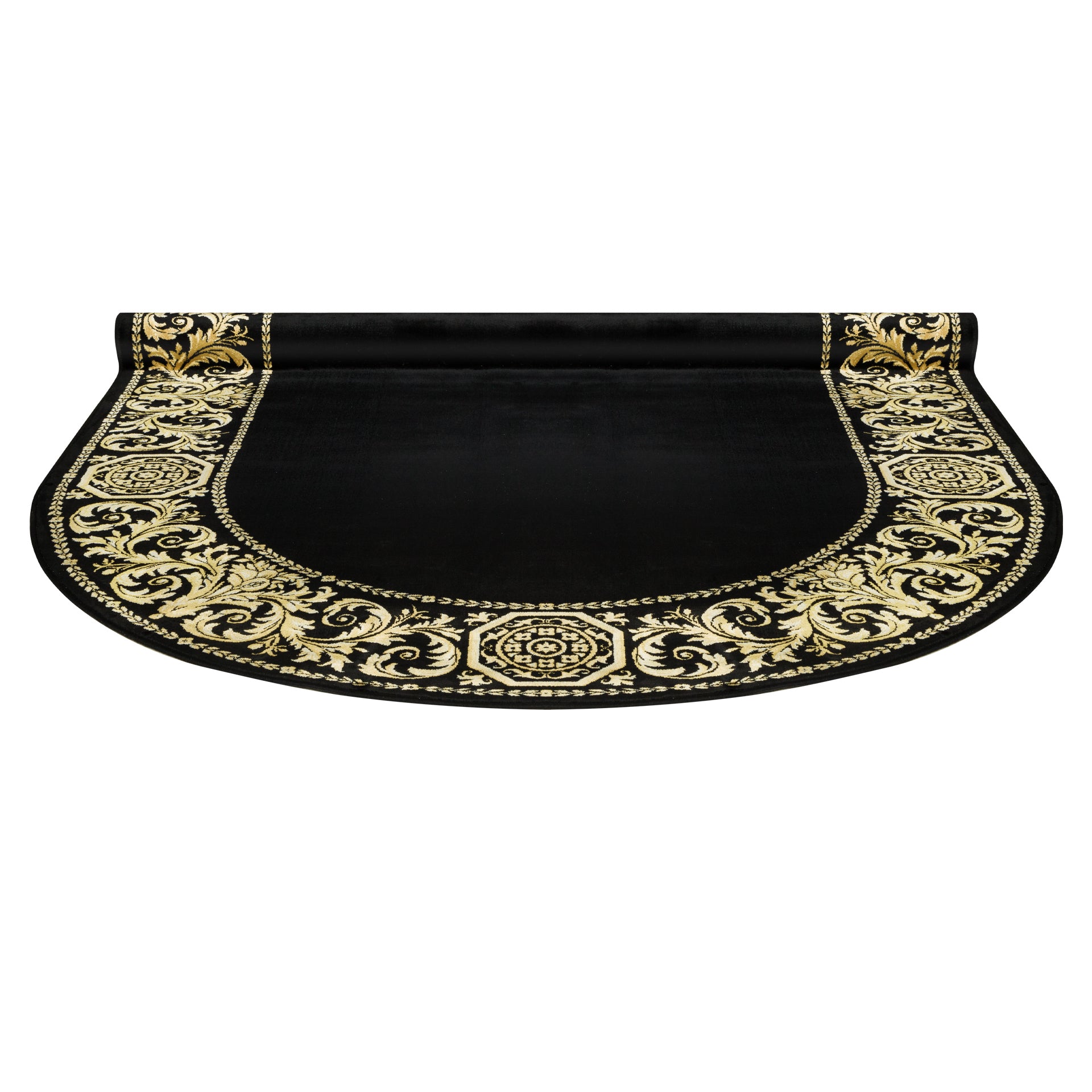 Carpet Oval Baroque Black