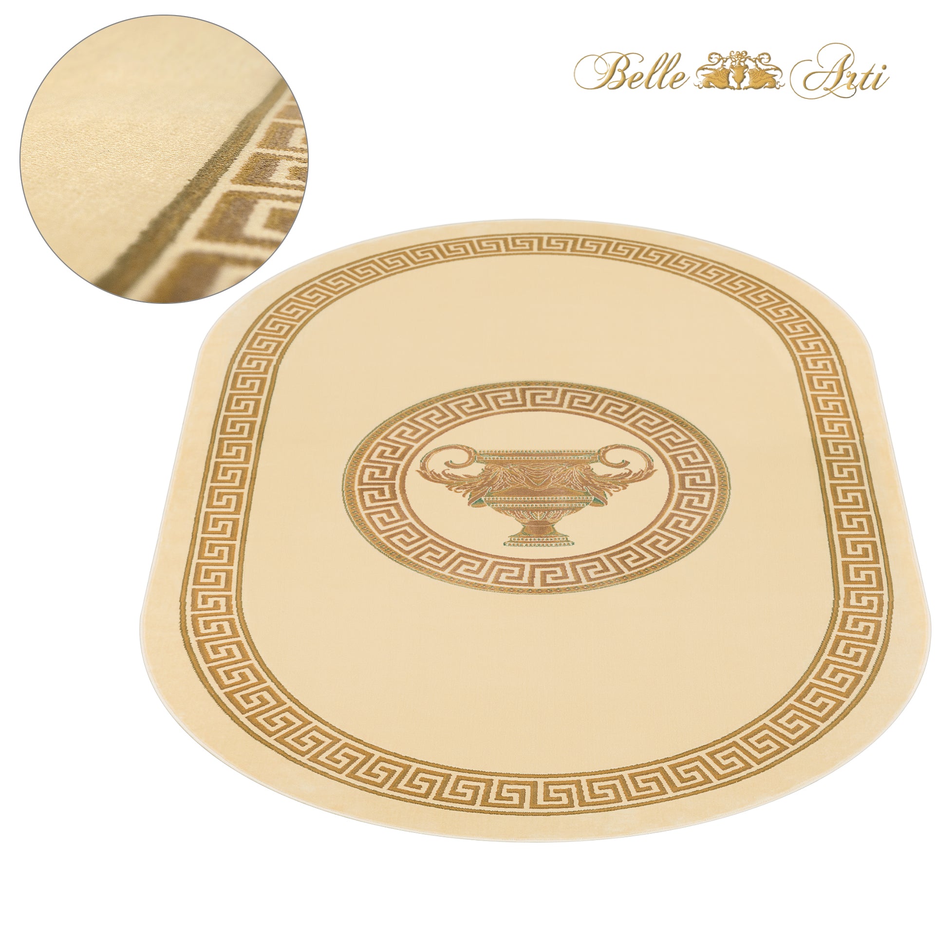 Teppich Oval Amphore Beige