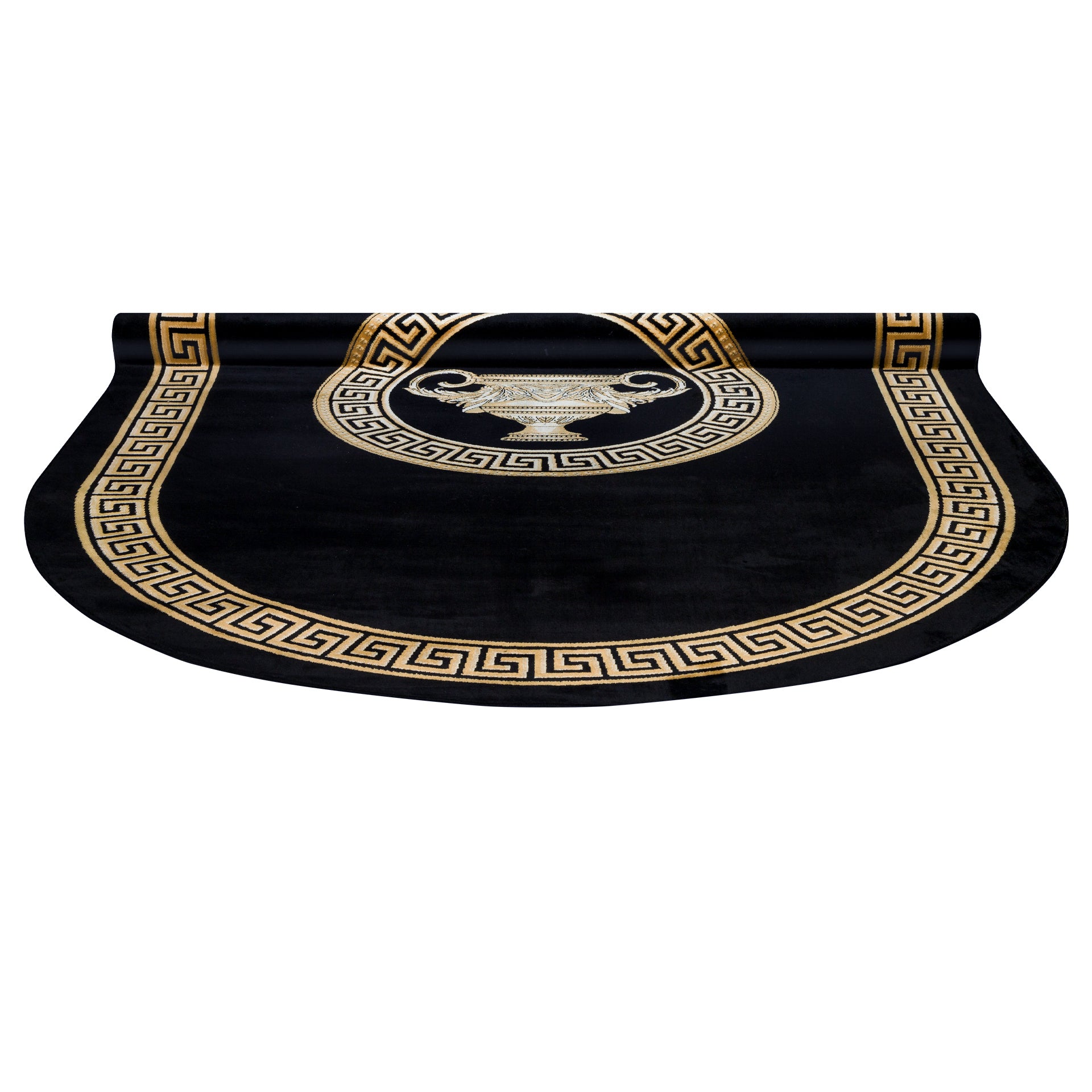 Teppich Oval Amphore Schwarz