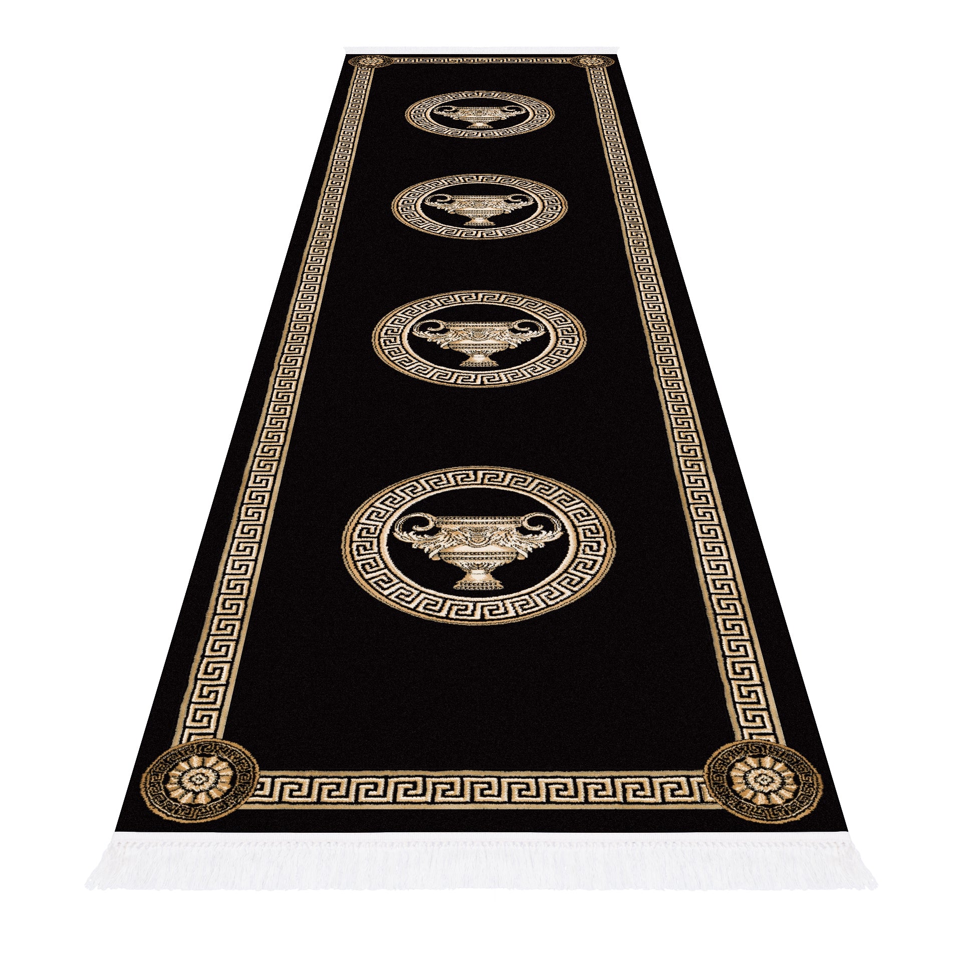 Teppich Läufer Amphore Schwarz