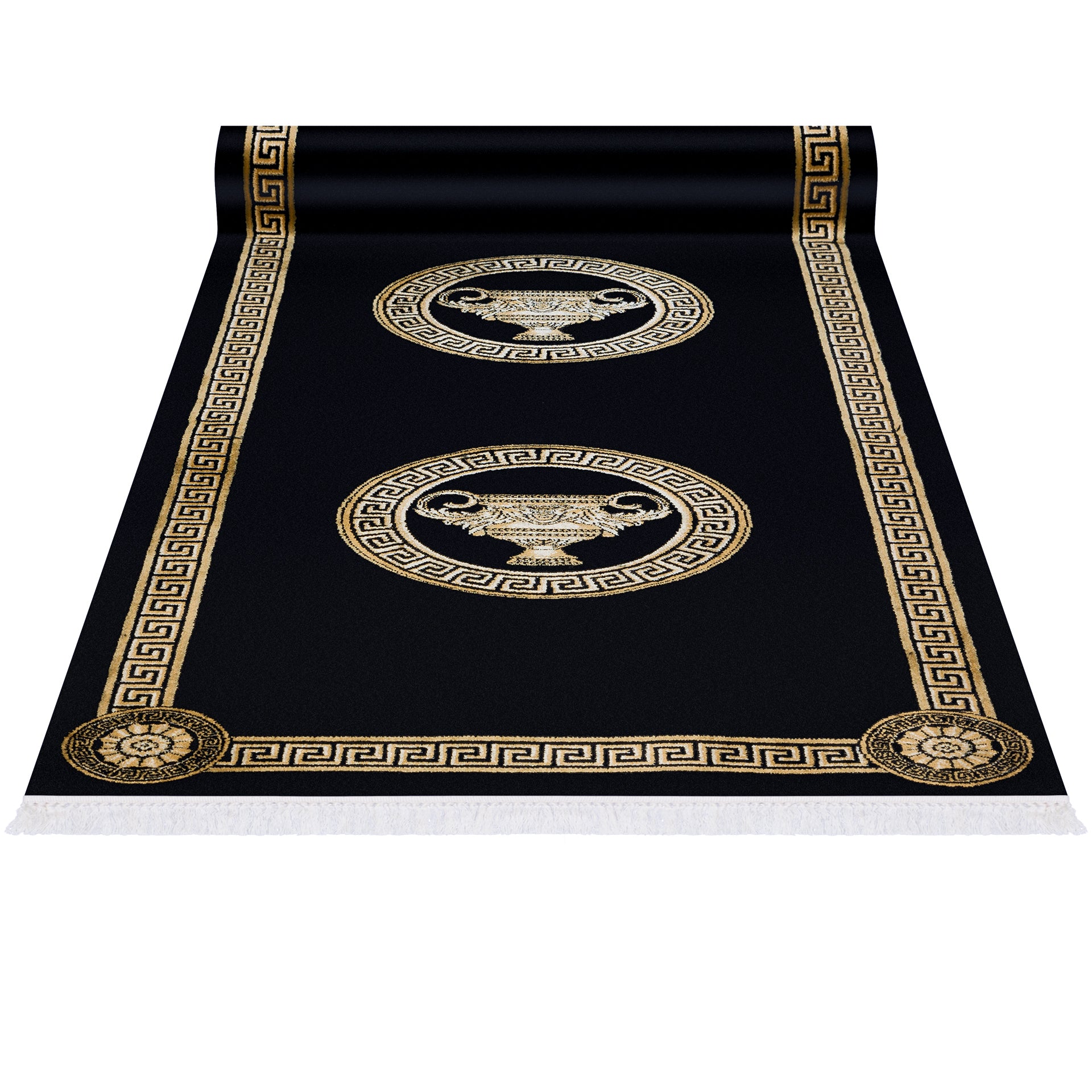 Teppich Läufer Amphore Schwarz