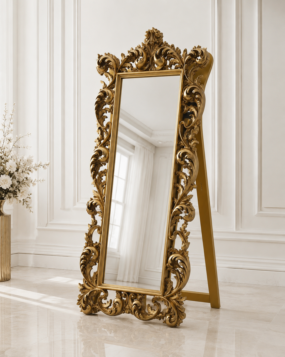 Exclusive mirror in antique / baroque style 195 x 85 cm