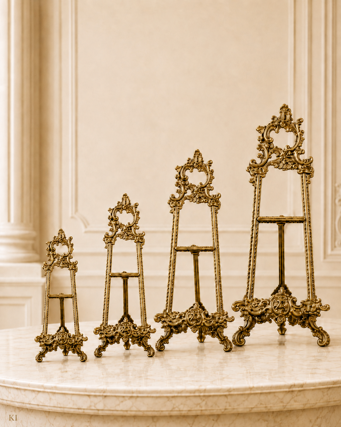 Elegante Staffelei im Barocken Stil aus Messing
