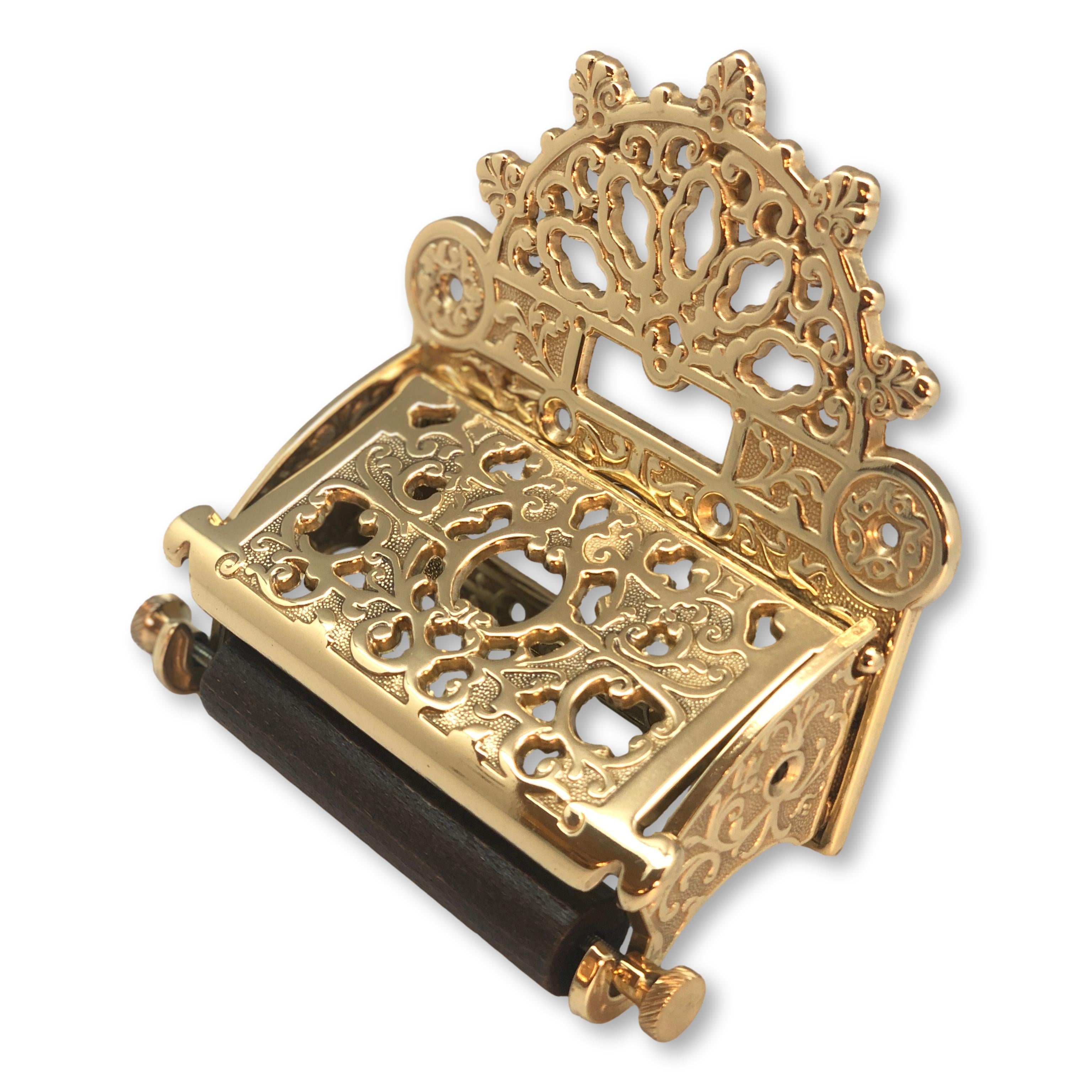 Toilettenpapierhalter aus echtem Messing mit Deckel in Retro Vintage Design - rostfrei