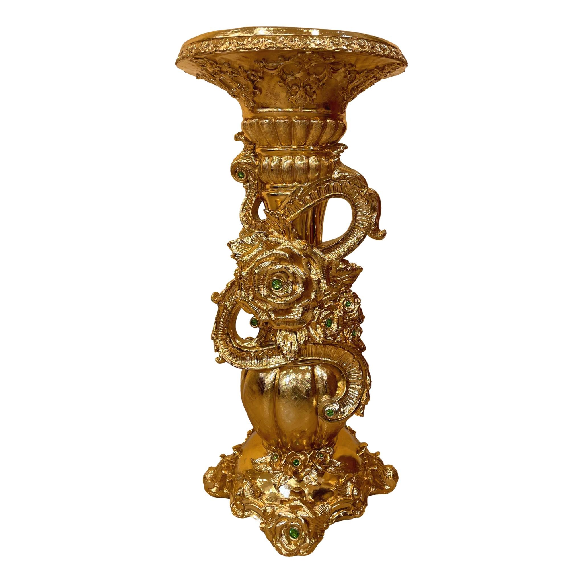 Side Table Flower Gold