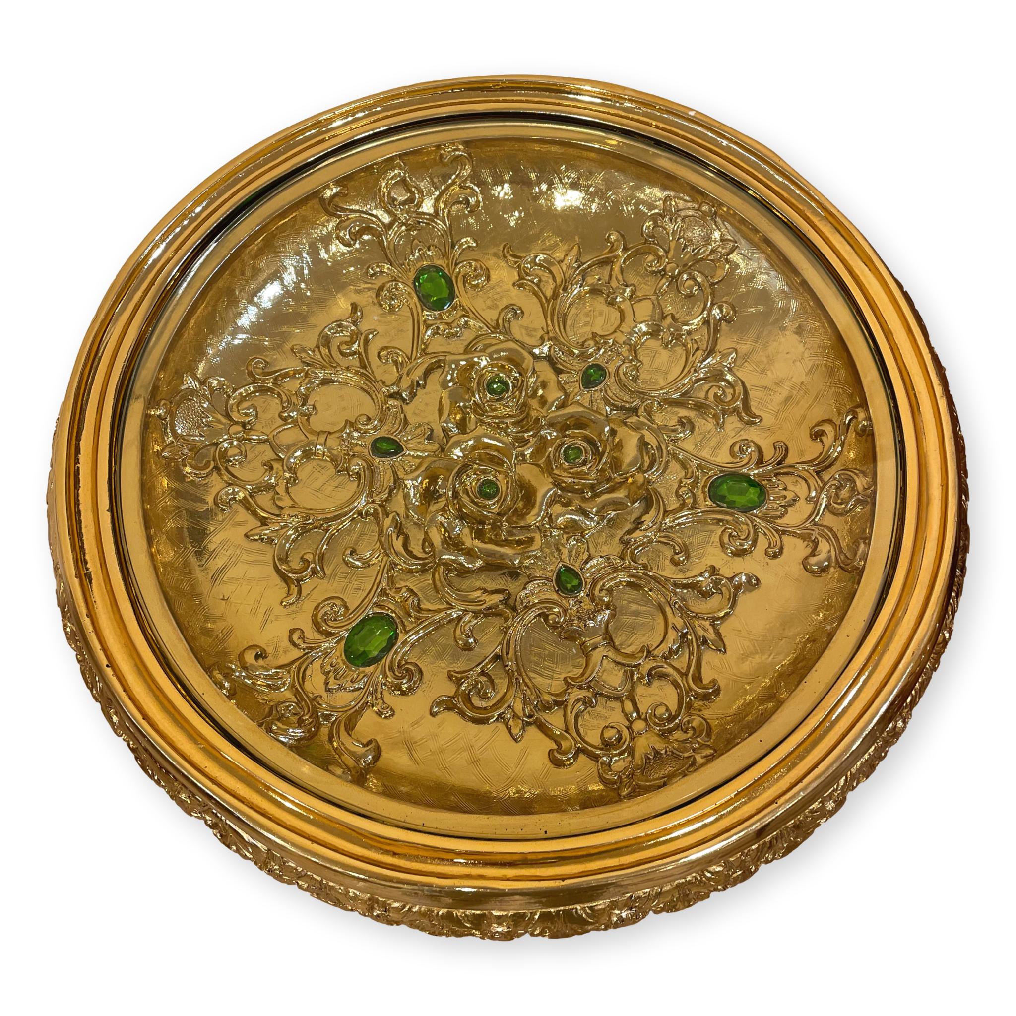 Side Table Flower Gold
