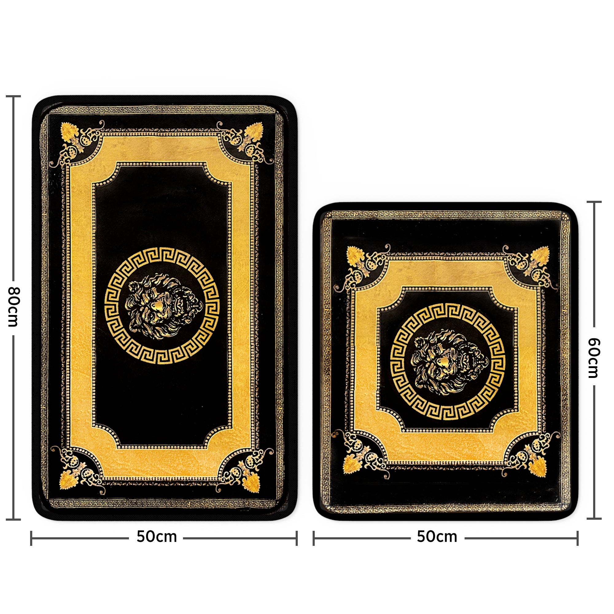 Badematte Fussmatte Beige Gold Duschvorleger Antirutsch Baumwolle Badvorleger Löwe Schwarz Gold