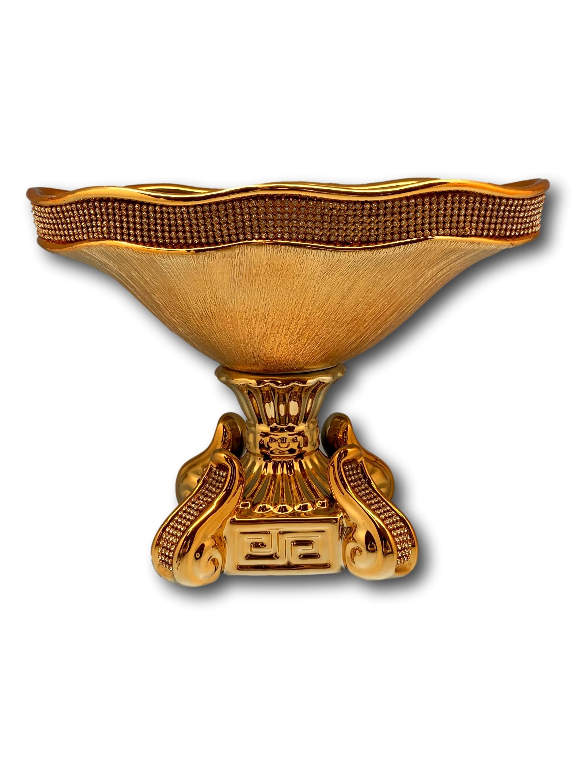 Keramik Vase Vergoldet
