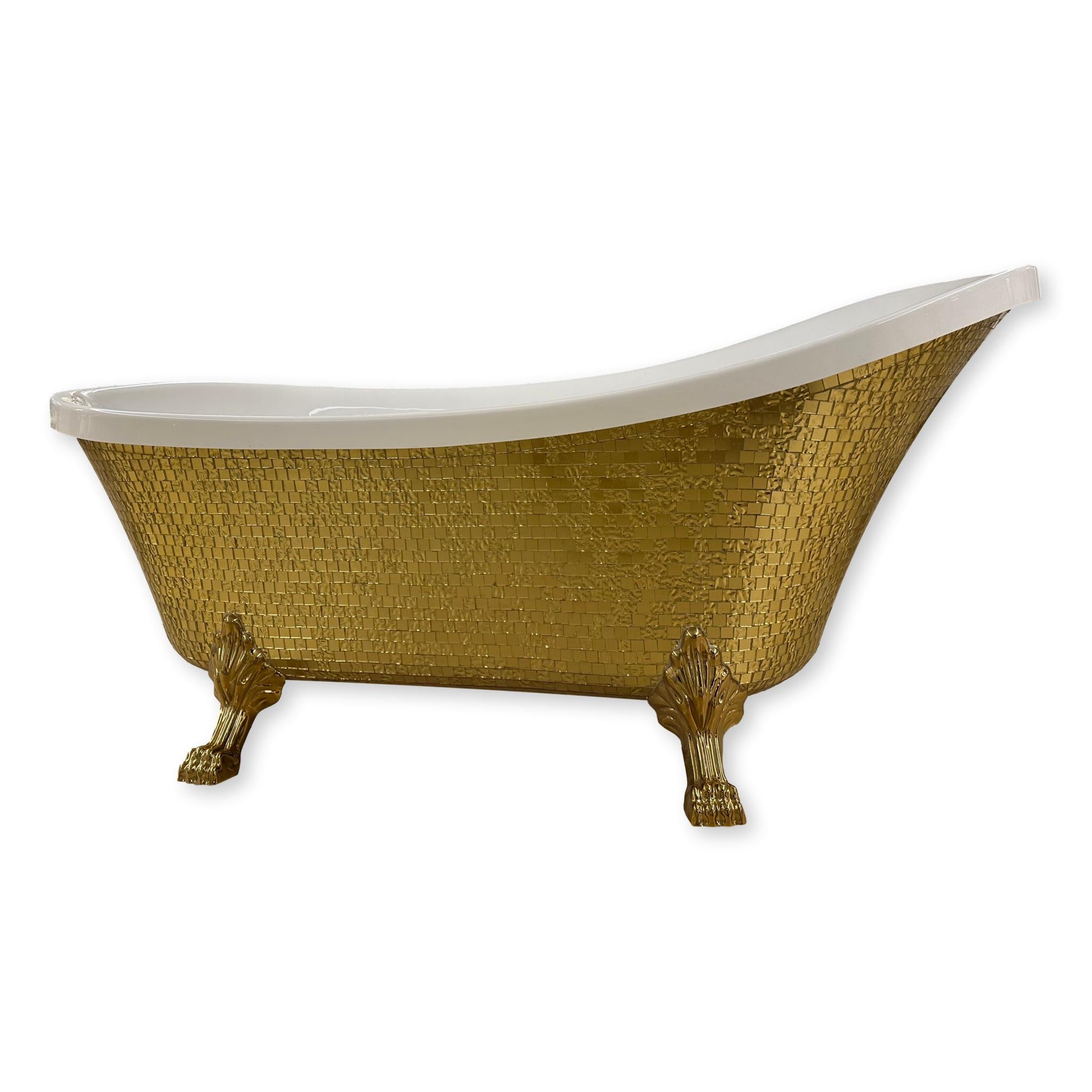 Luxus Badewanne Gold mit Pop-Up Abfluss