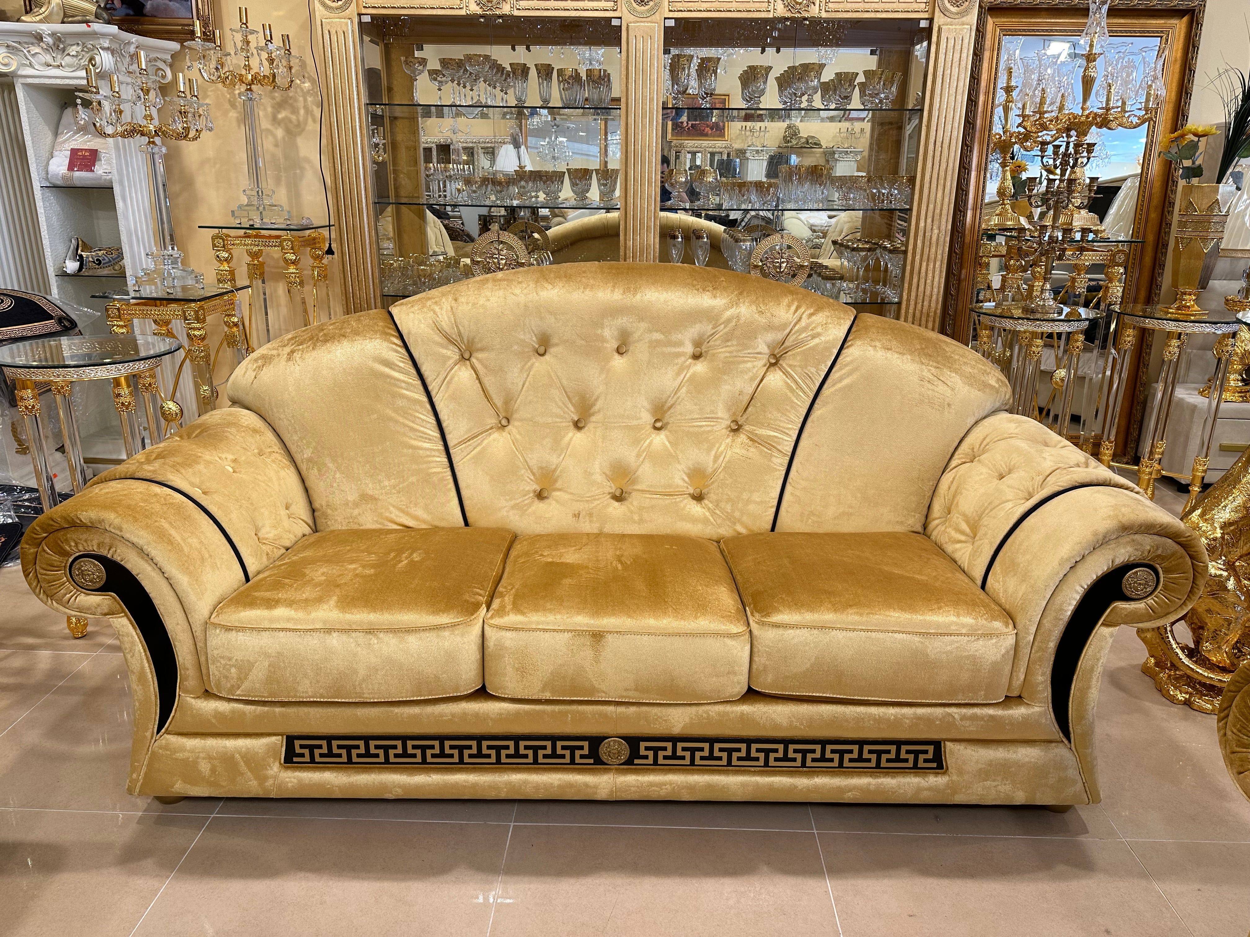 3-Sitzer Prestige Gold in Velour