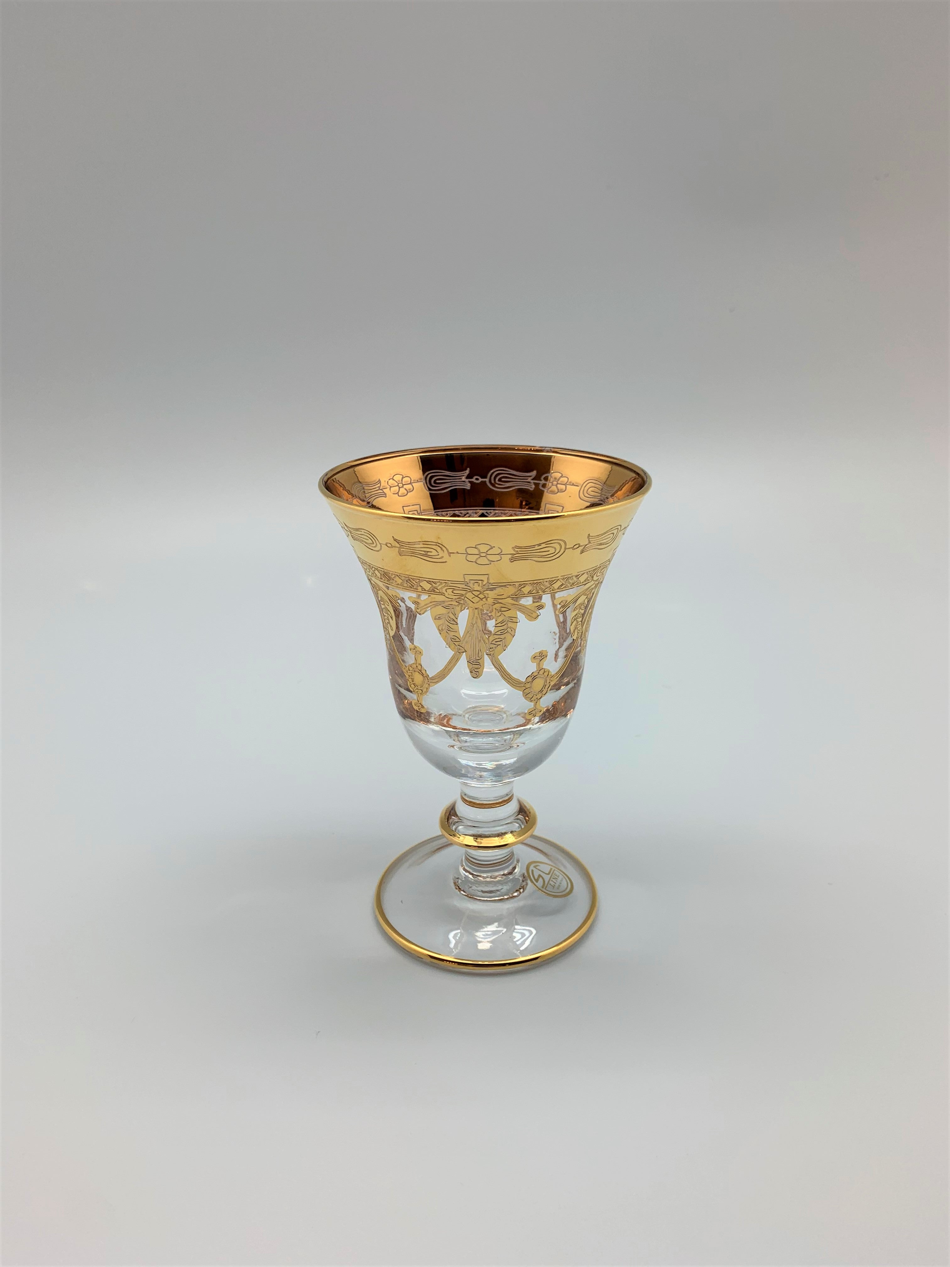 Luxury Murano crystal water glasses gold