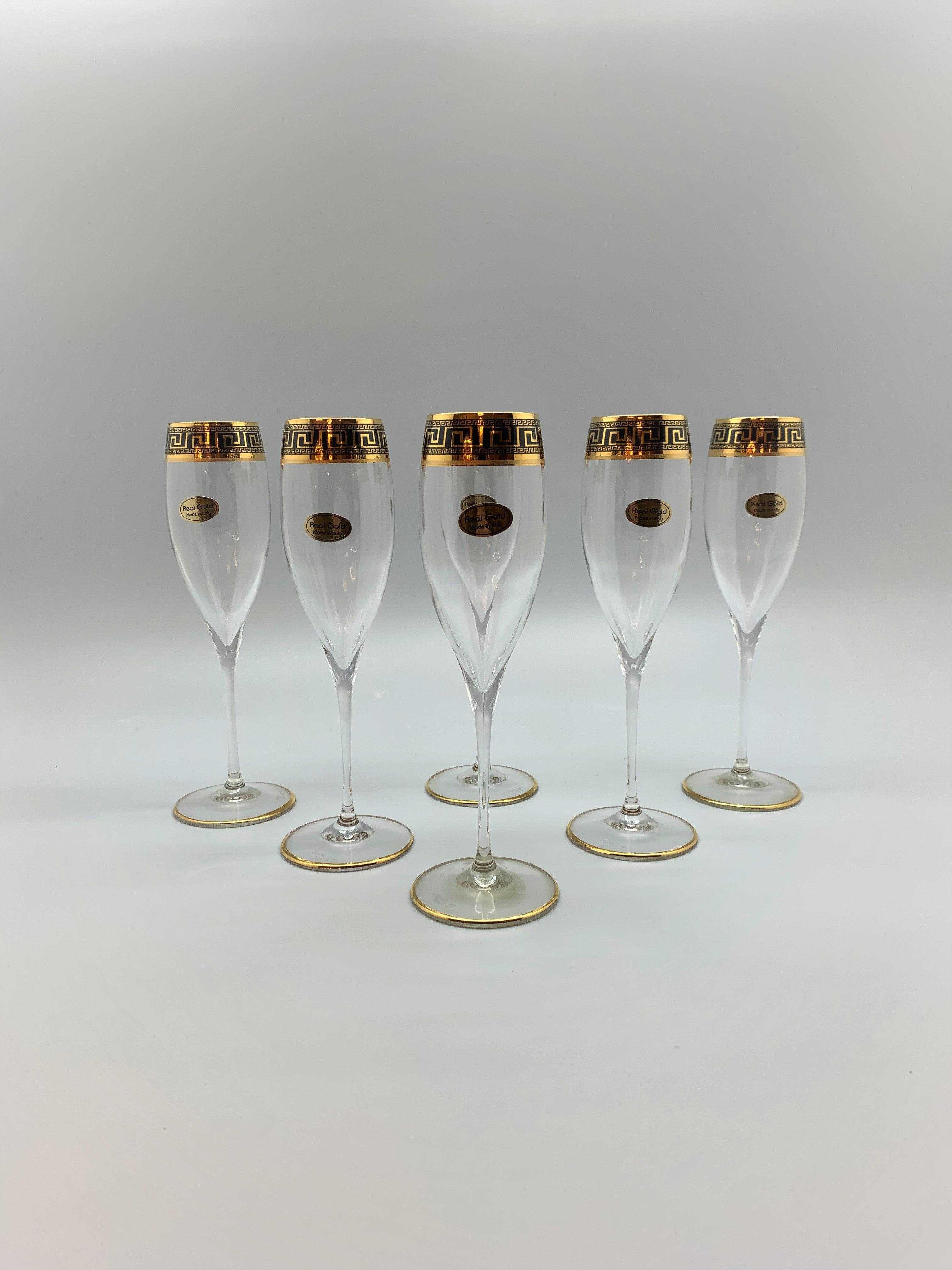 Exklusive Mäander Sekt-Gläser