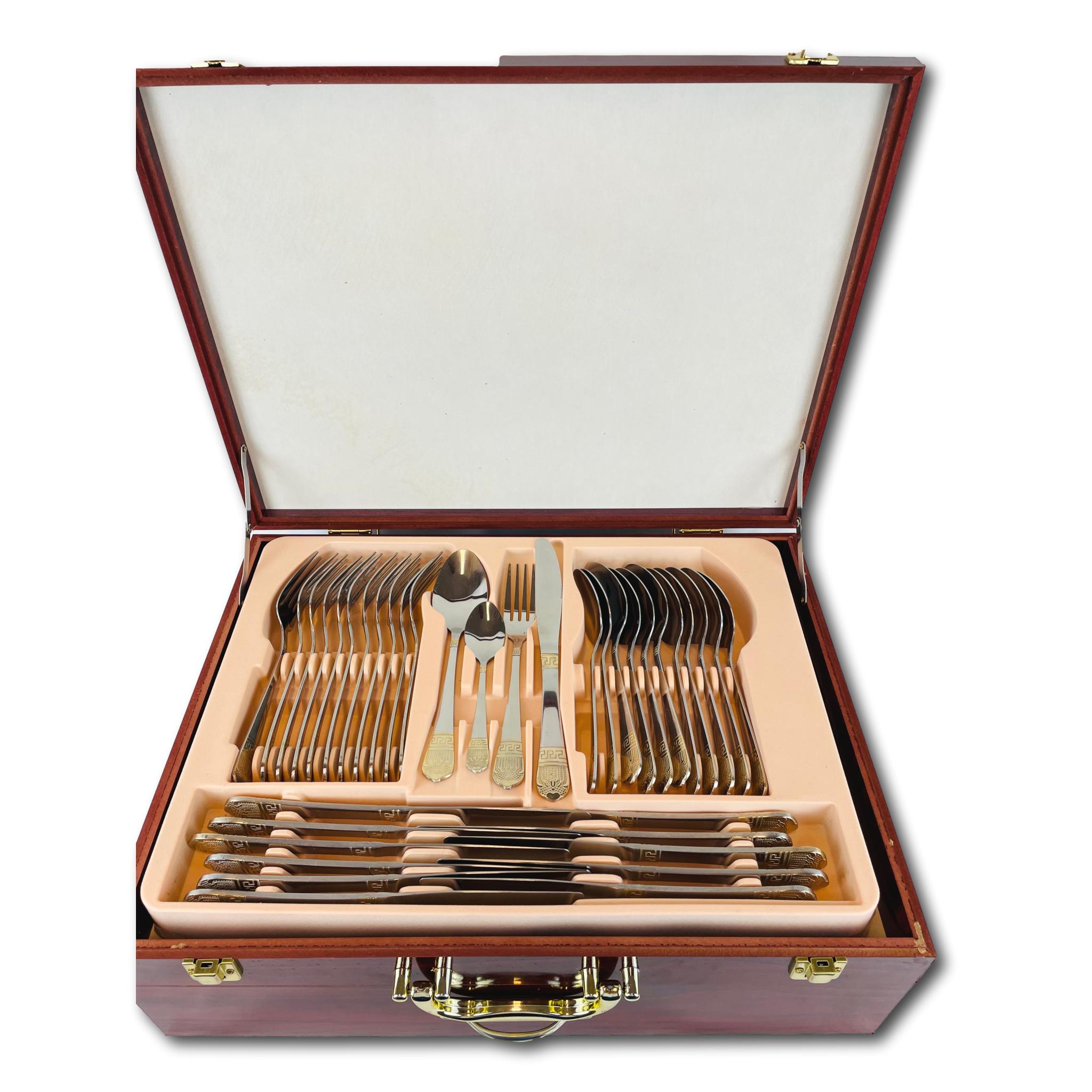Cutlery Case 72 Pieces Stainless Steel Bi-Color