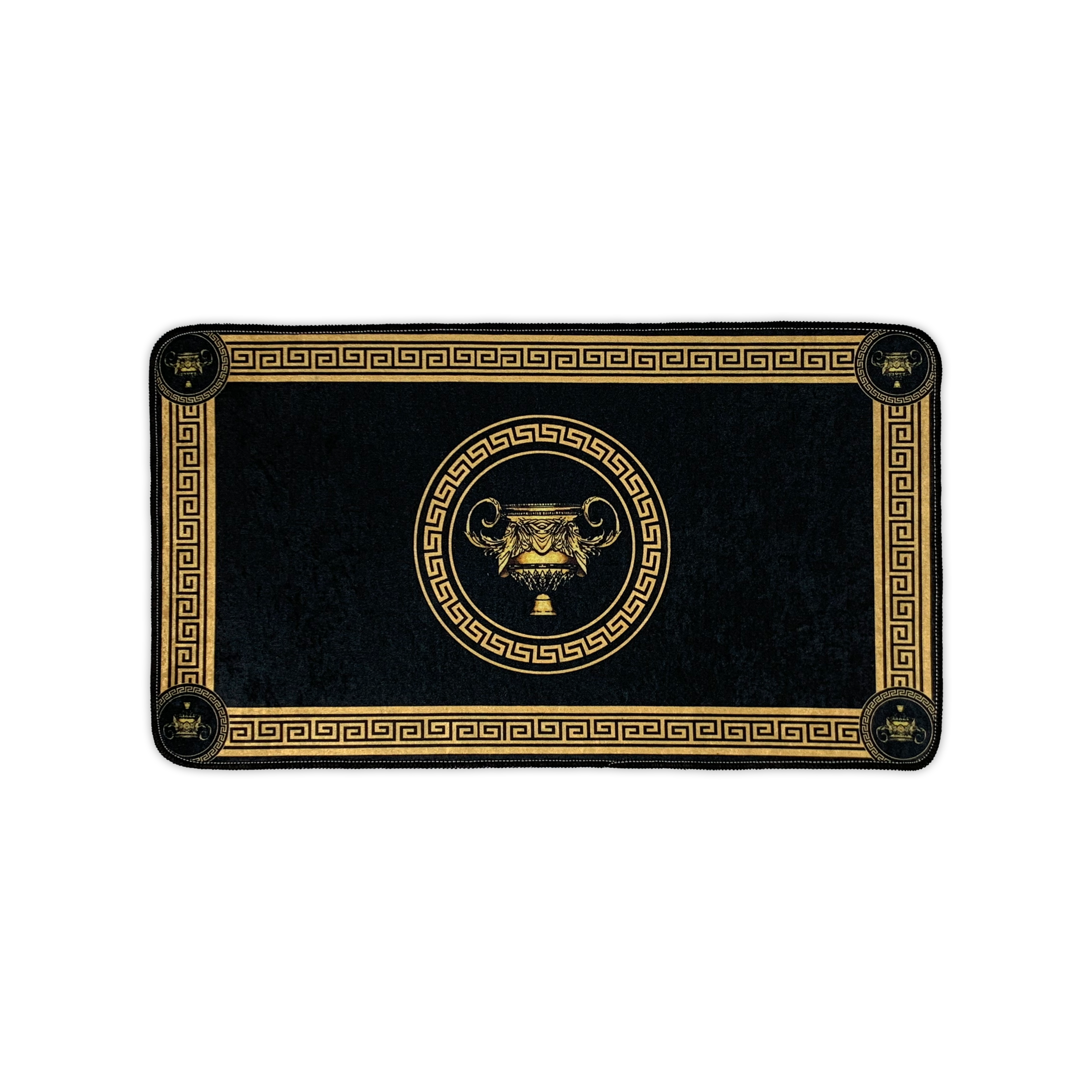 Badgarnitur Amphore in schwarz gold - waschbar, saug- und rutschfest