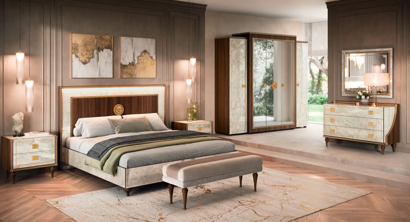 Romantica bedroom in marble look