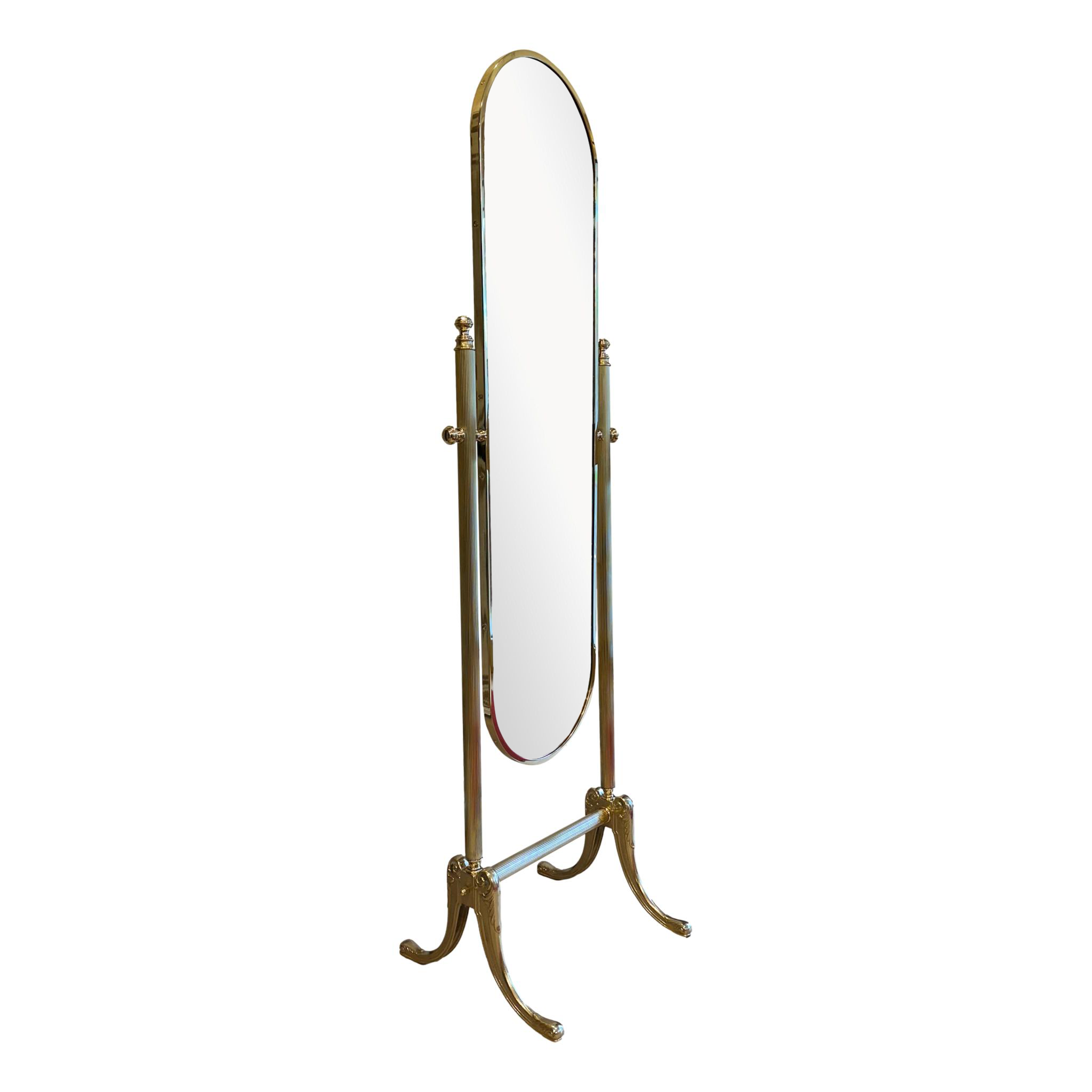 Standspiegel Barock aus Messing