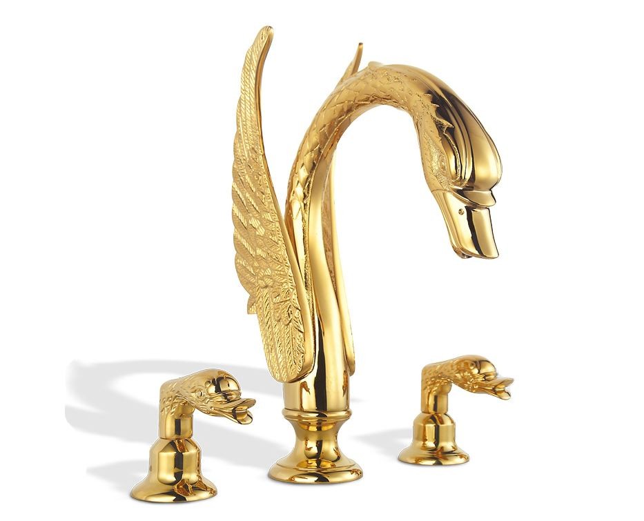 Luxury Swan Bathroom Faucet Gold Plated