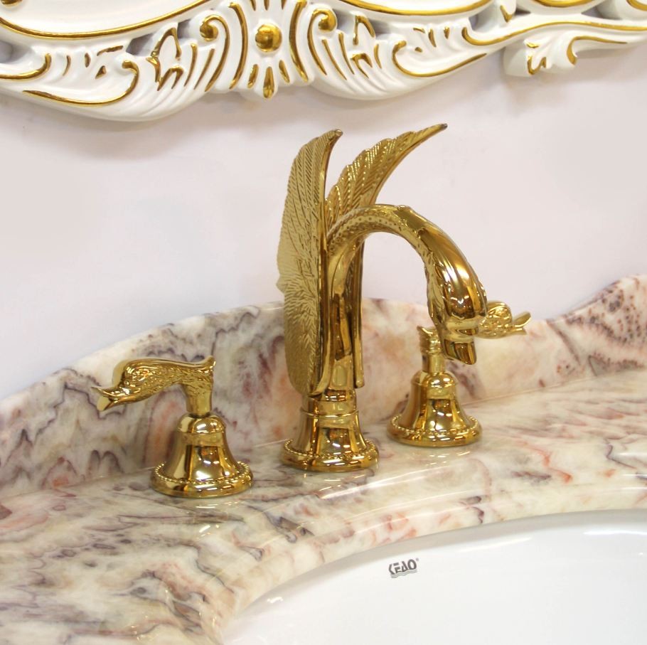 Luxury Swan Bathroom Faucet Gold Plated