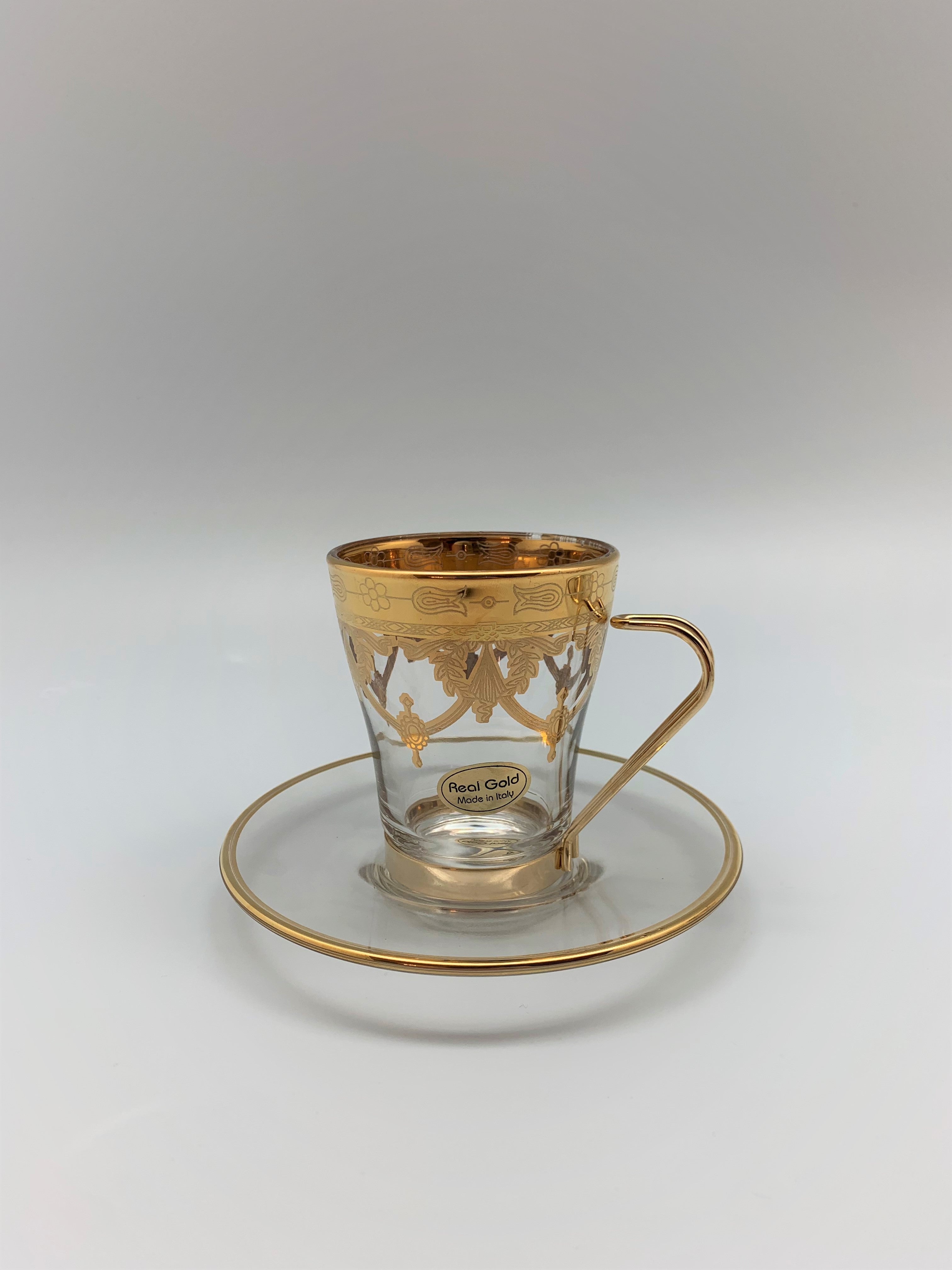 A293 Murano Floral Glasses - Tea