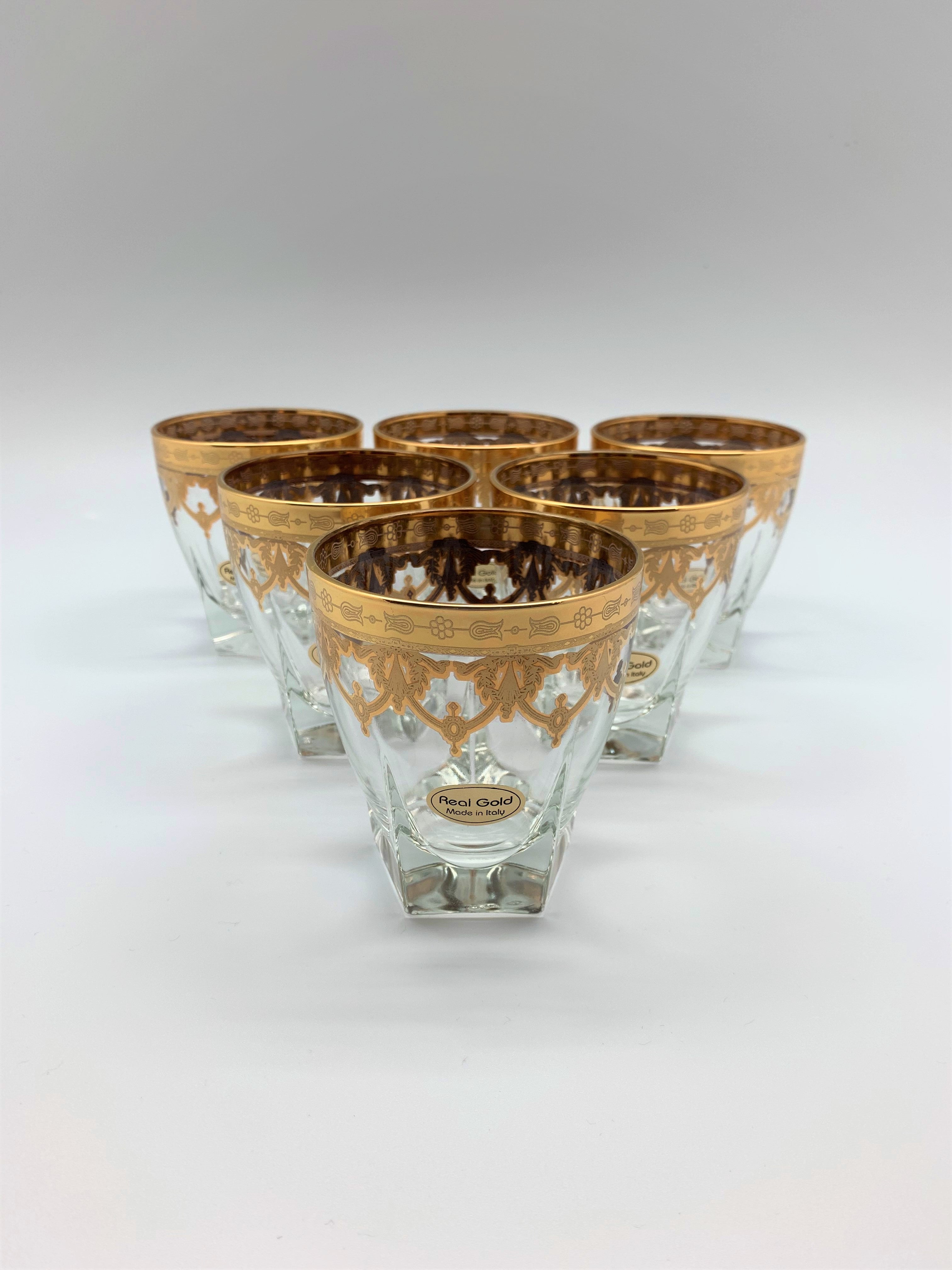 Exclusive Murano whiskey glasses Floral