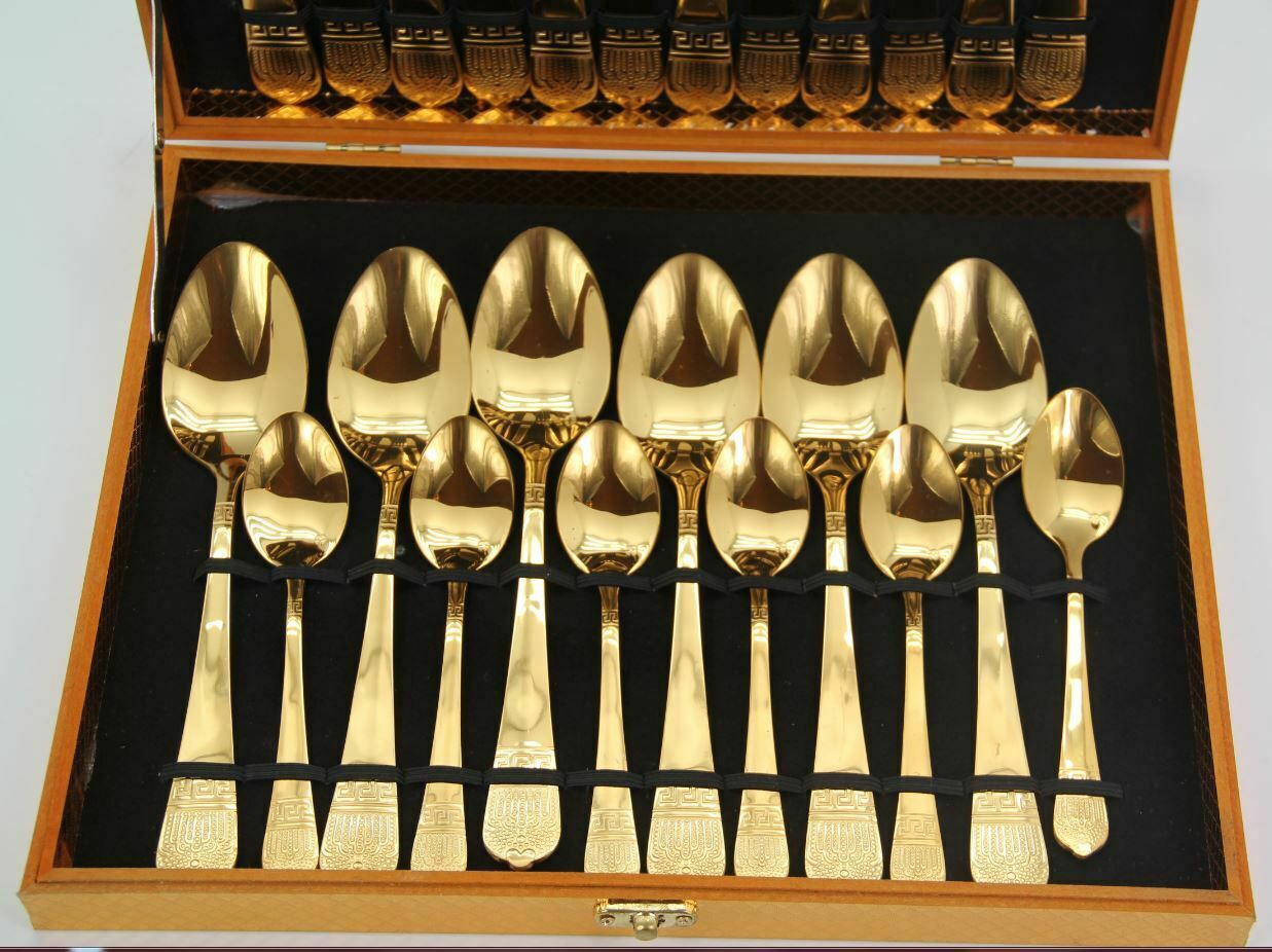CUTLERY GOLD PLATED MEANDER