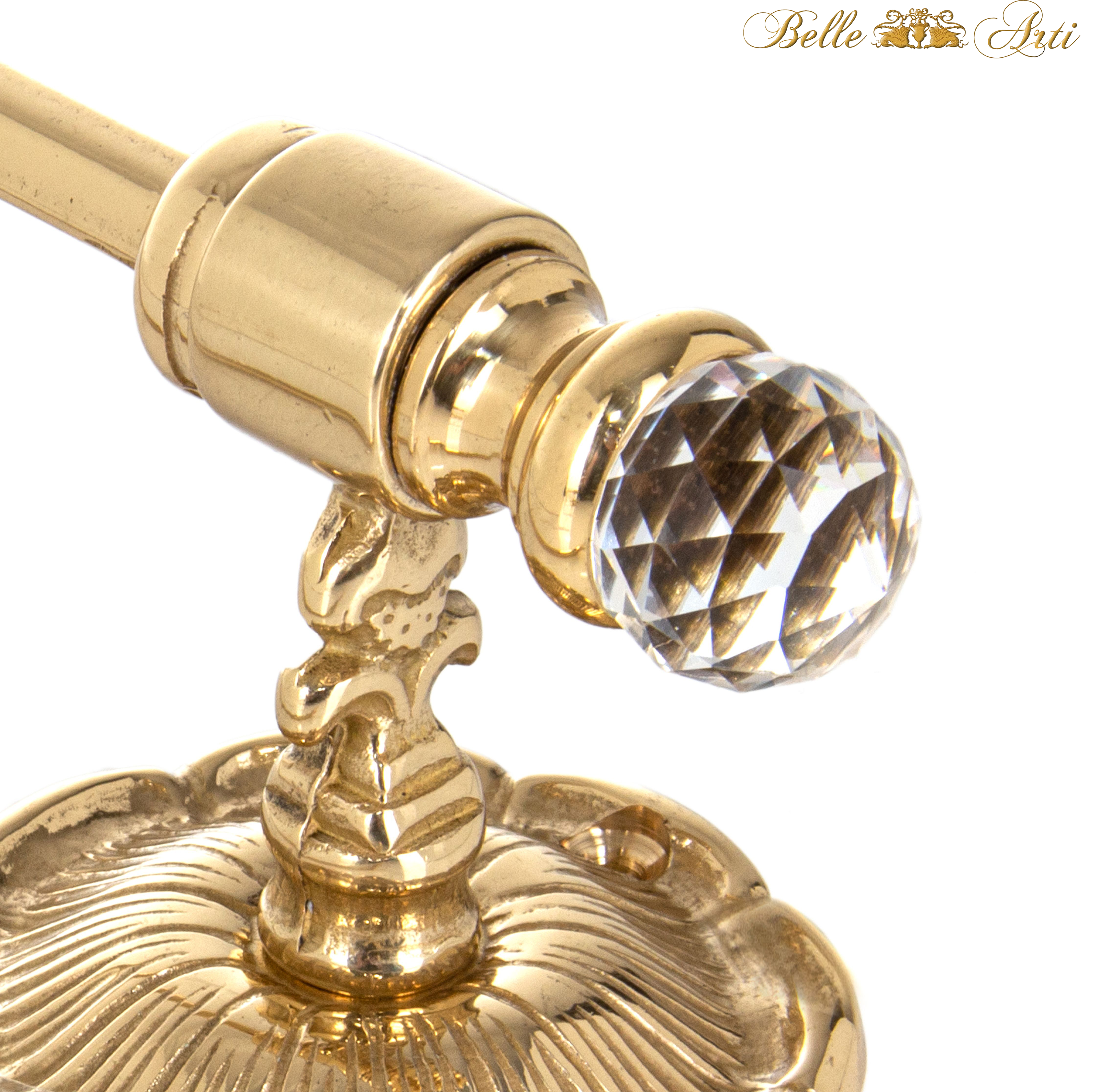 WC-Papierhalter in Retro Style aus Messing gold poliert mit Kristallen