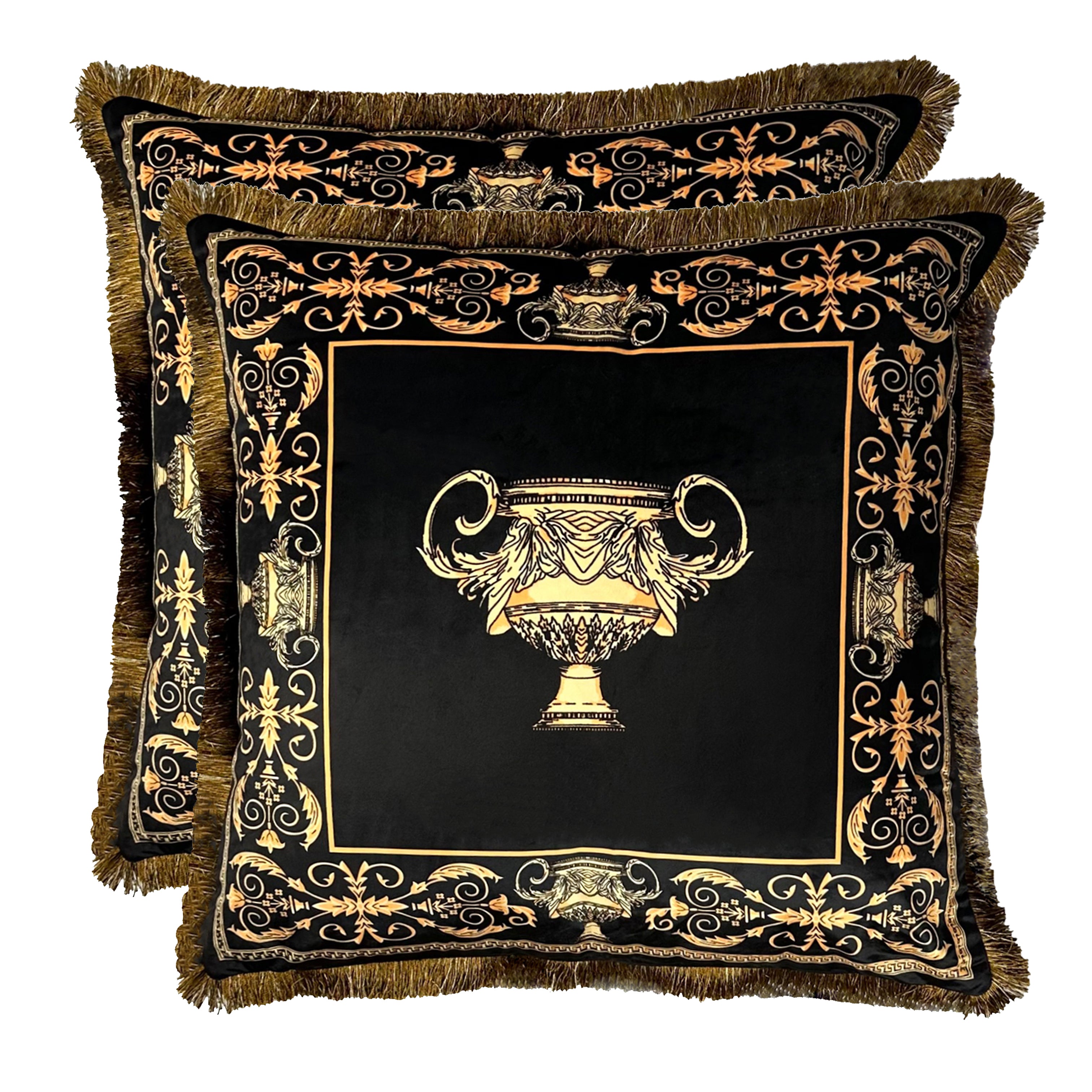 Velvet cushion with zipper and filling - Amphora