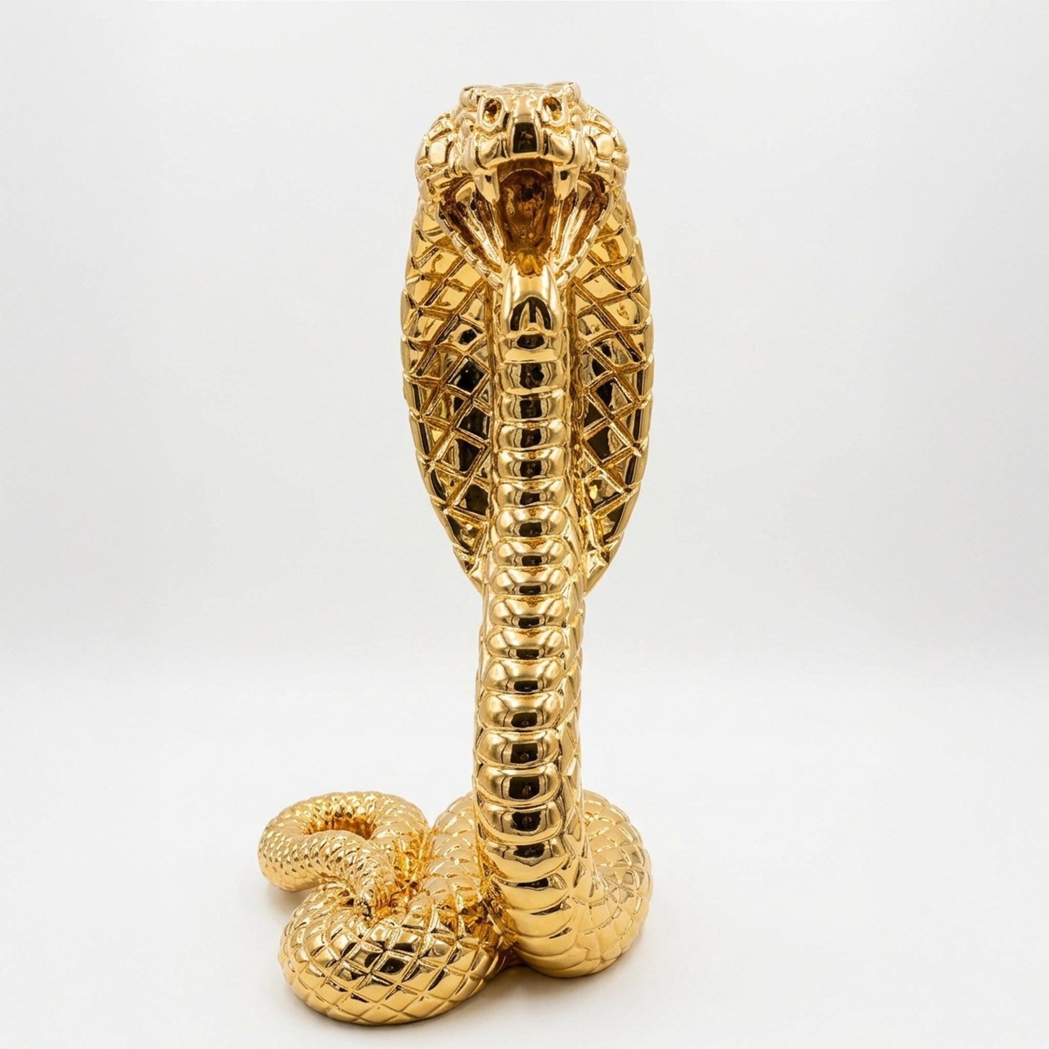 Vergoldete Dekoschlange aus Kunstharz