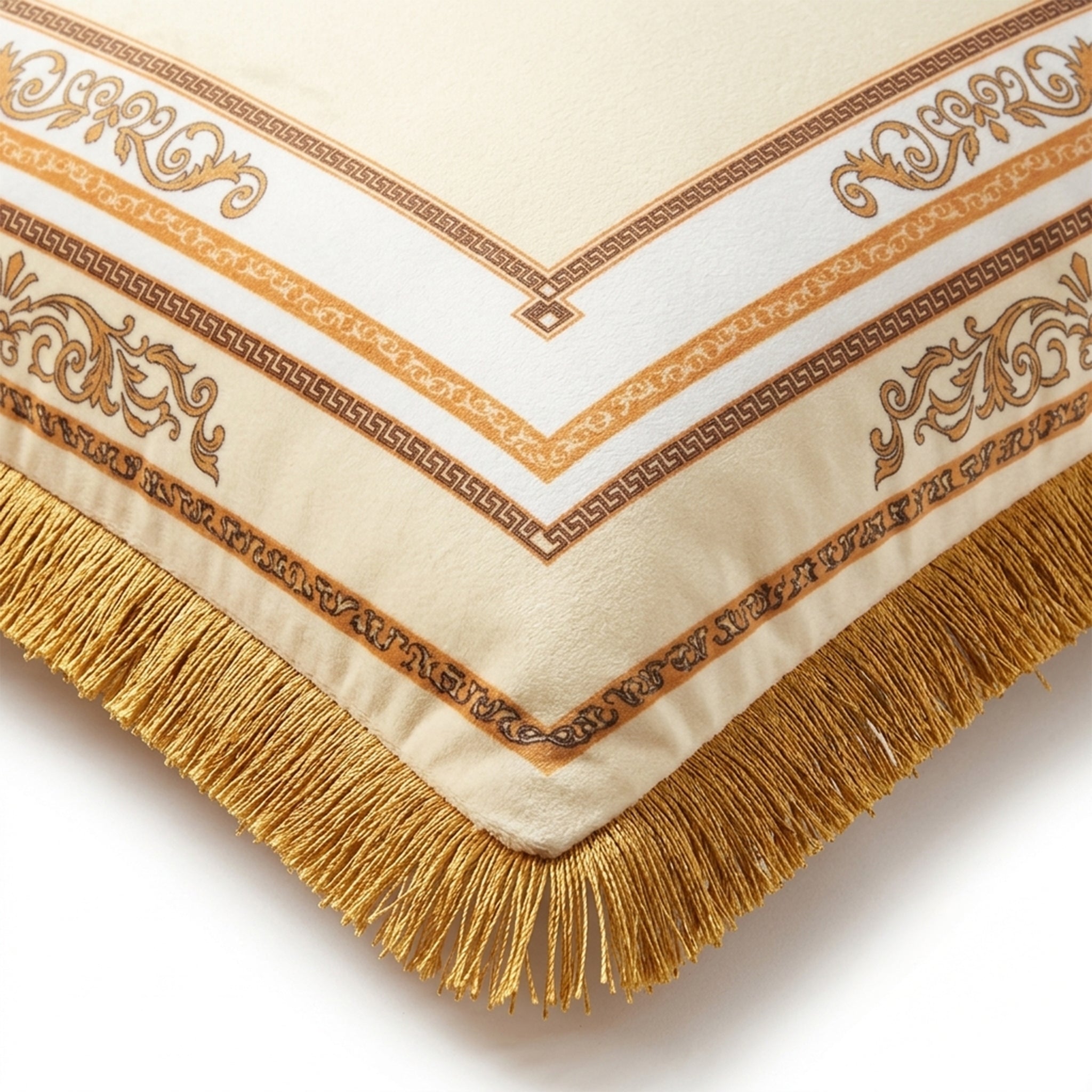 Luxus Samt-Kissen mit Löwen- oder Kronenmotiv – Elegantes Wohnaccessoire in Beige/Weiß (45x45 & 60x60 cm)