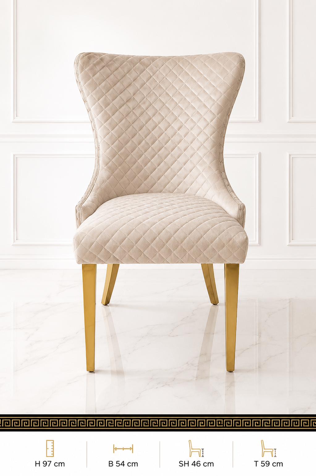 8-teiliges Set – Elegante Polsterstühle mit Löwenkopf-Verzierung