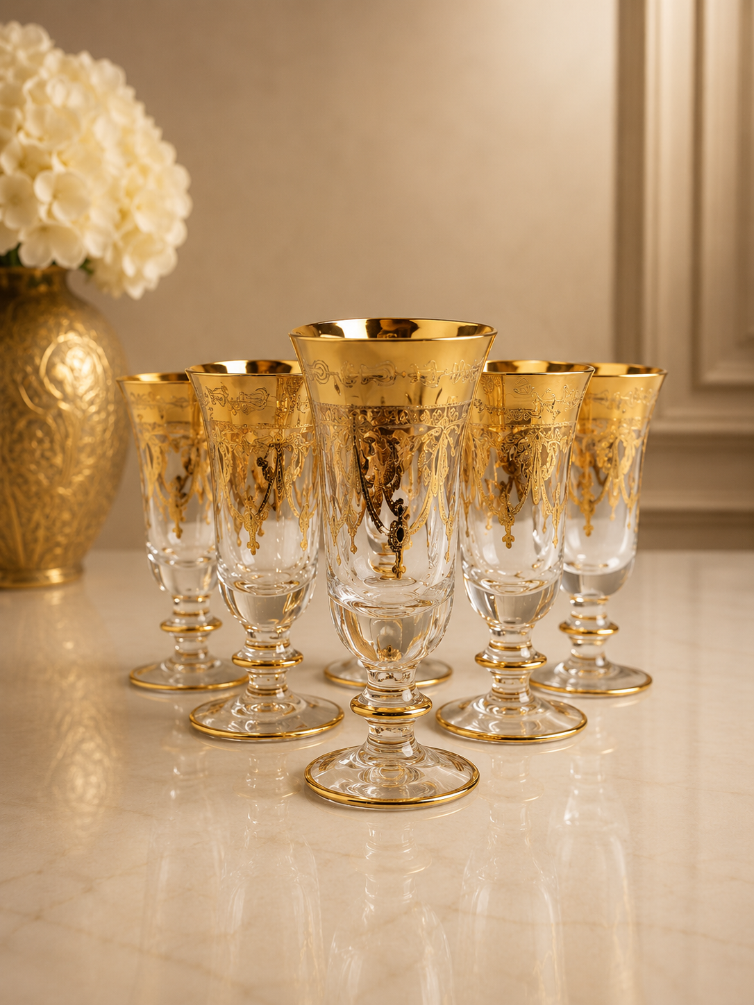 Exclusive Murano sparkling wine glasses