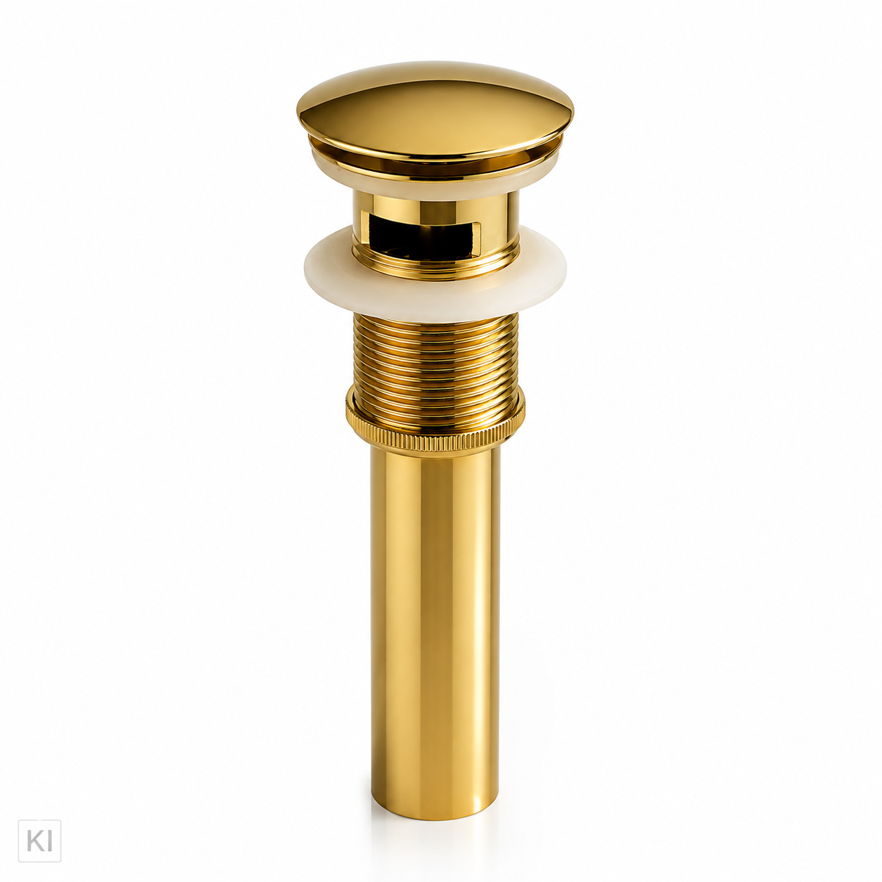 Pop Up Ventil Ablaufventil Ablaufgarnitur Siphon Waschbeckenstöpsel in Gold aus Messing - vergoldet, poliert