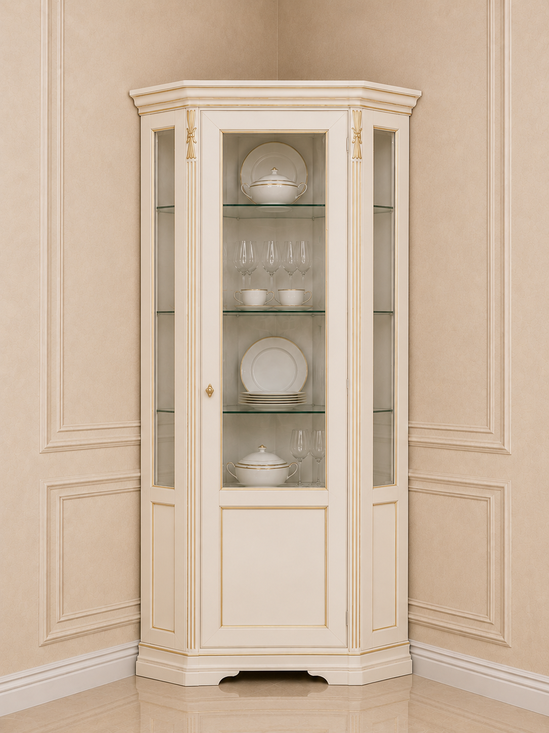 Esszimmer Sofia – Klassische Eleganz in Creme und Gold