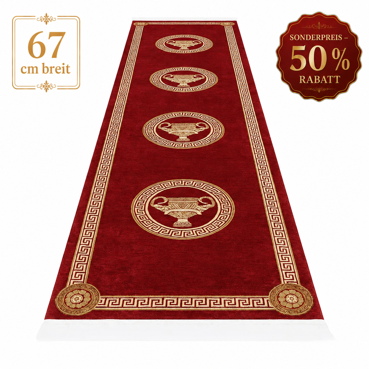 Läufer Amphore Rot 67x300 cm