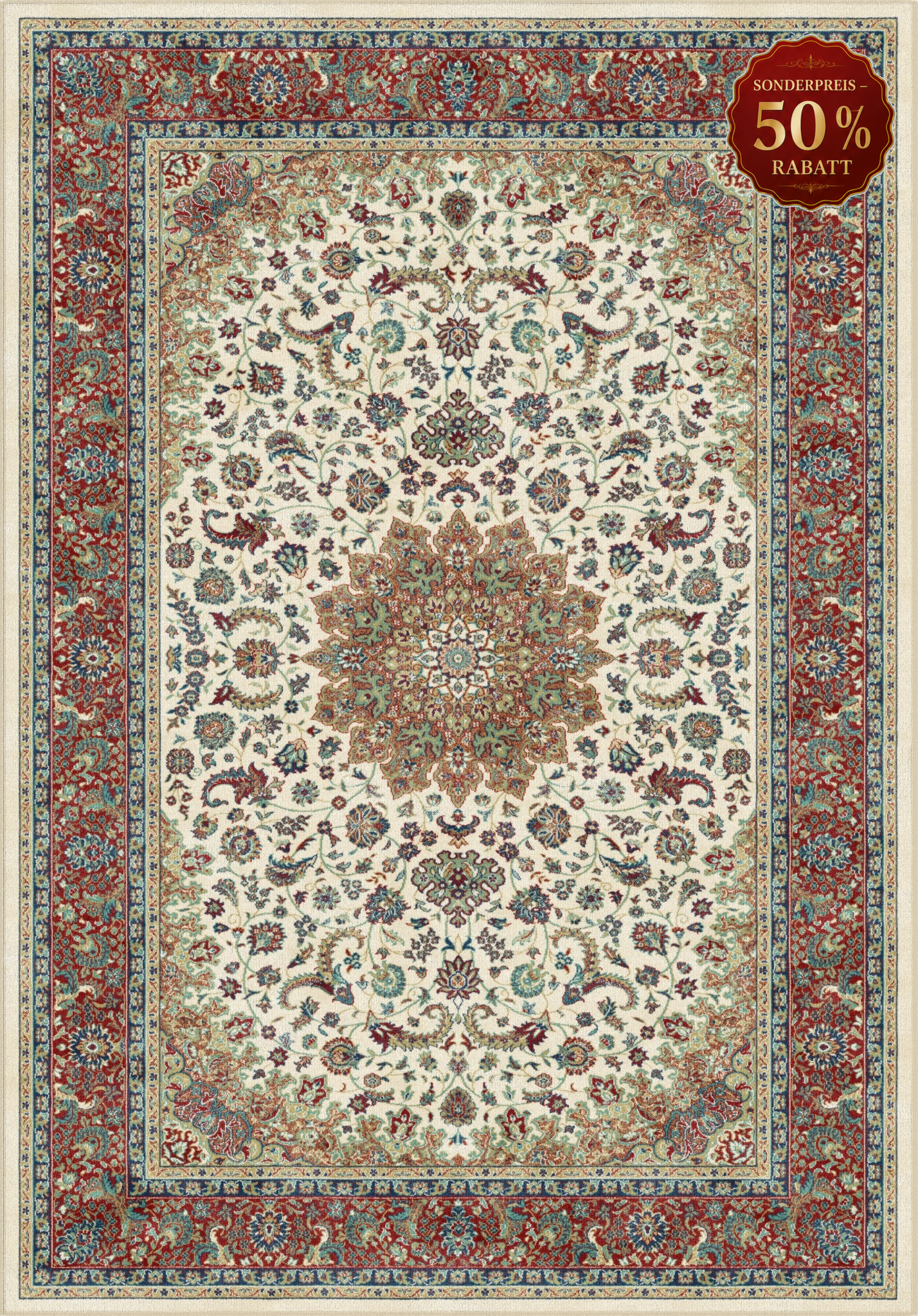 Teppich Orient Muster 144 Rot Beige Rosa