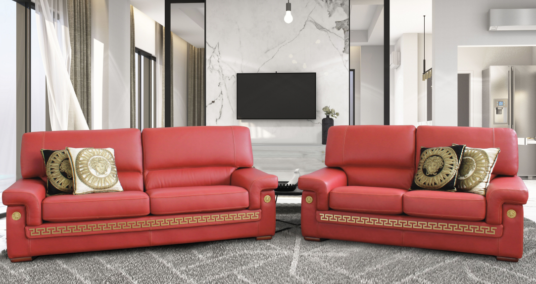 Sofa set Zeus Leather Red