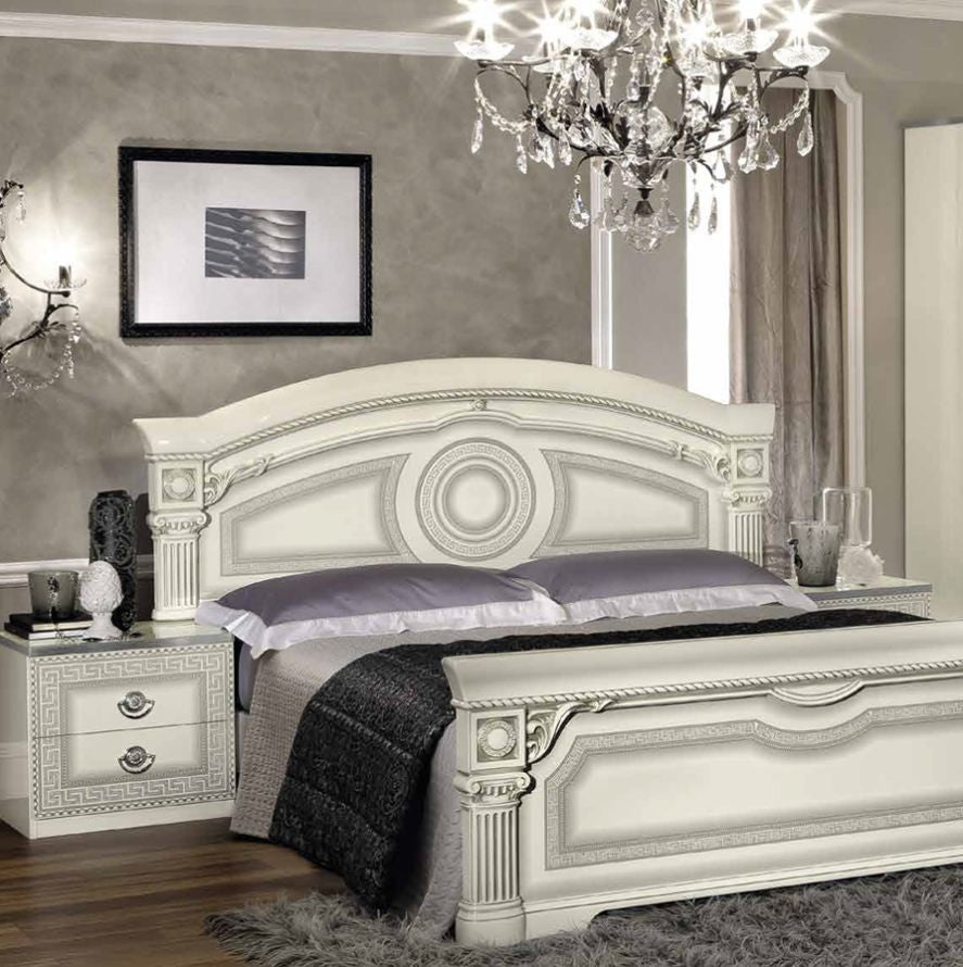 Schlafzimmer Aida Weiss-Silber