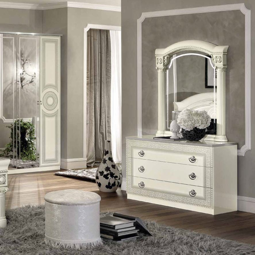 Schlafzimmer Aida Weiss-Silber