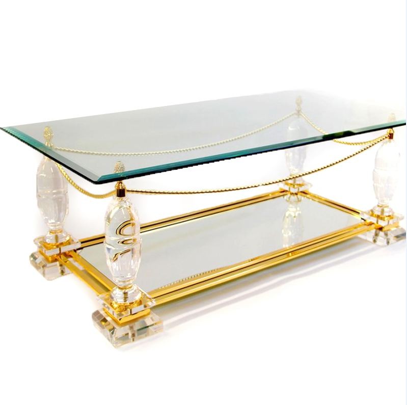 Couchtisch Acryl Kordel-Gold