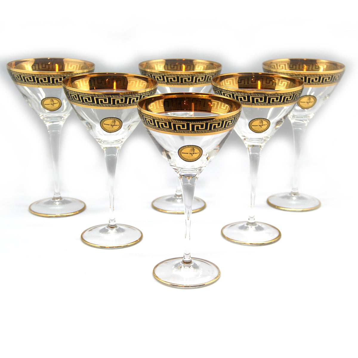 Exklusive Mäander Martini-Gläser