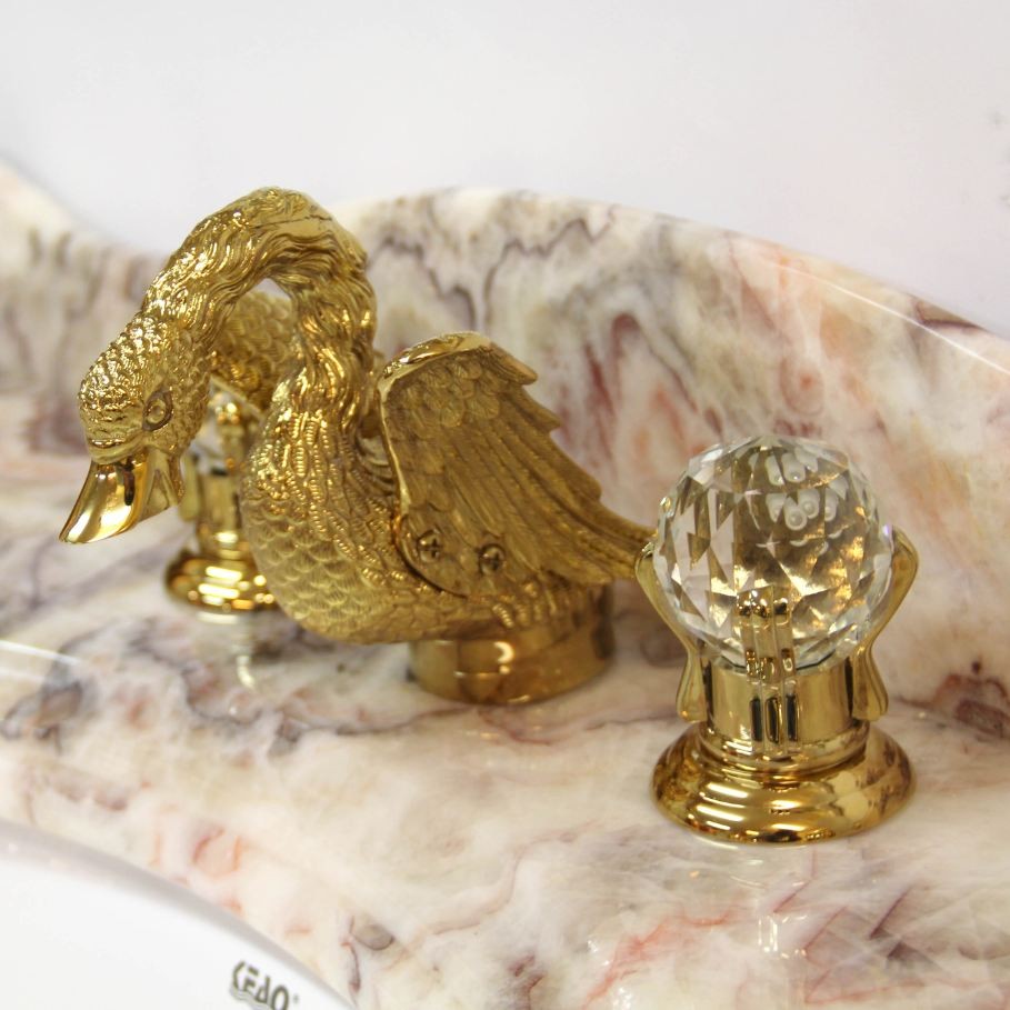 Badarmatur Ente Gold Kristall