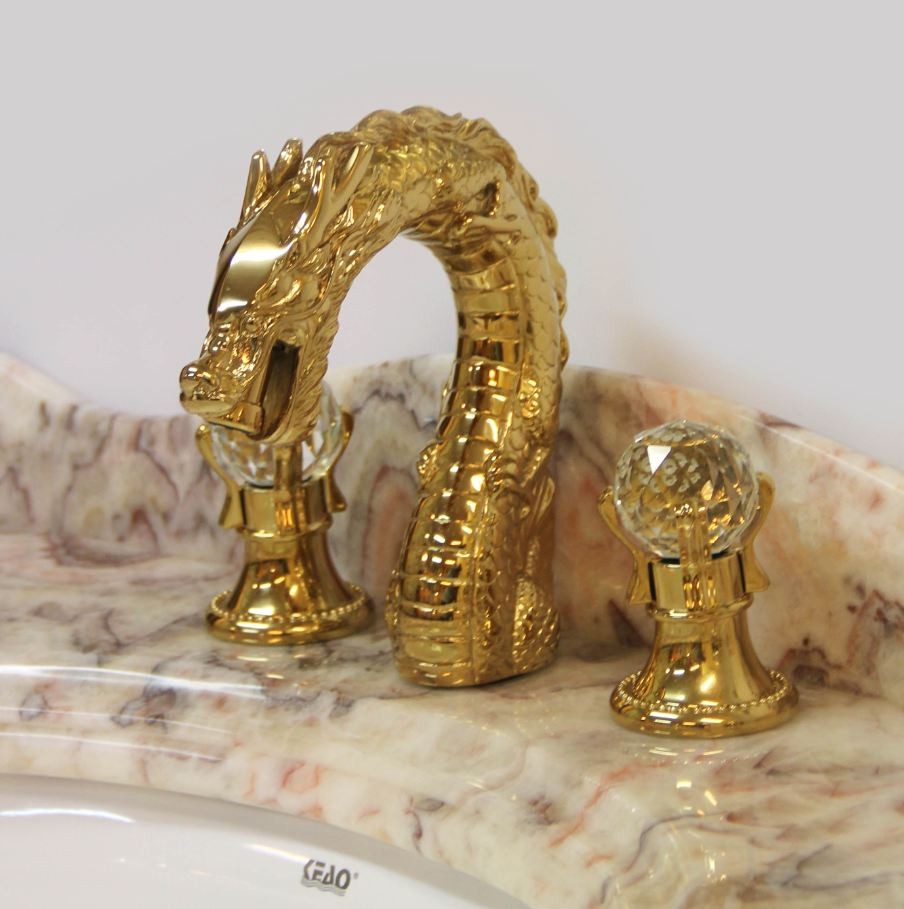 Badarmatur Drachen Gold Kristall